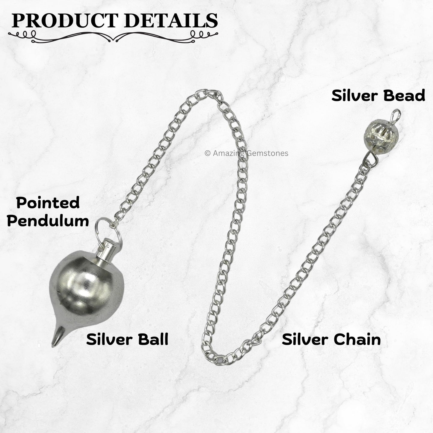 Amazing Gemstone Healing Metal Pendulums for Divination, Silver Ball Point Steel Copper Pendulum High Energy Pendulo de Bronce Pendulos de Mesa MP59
