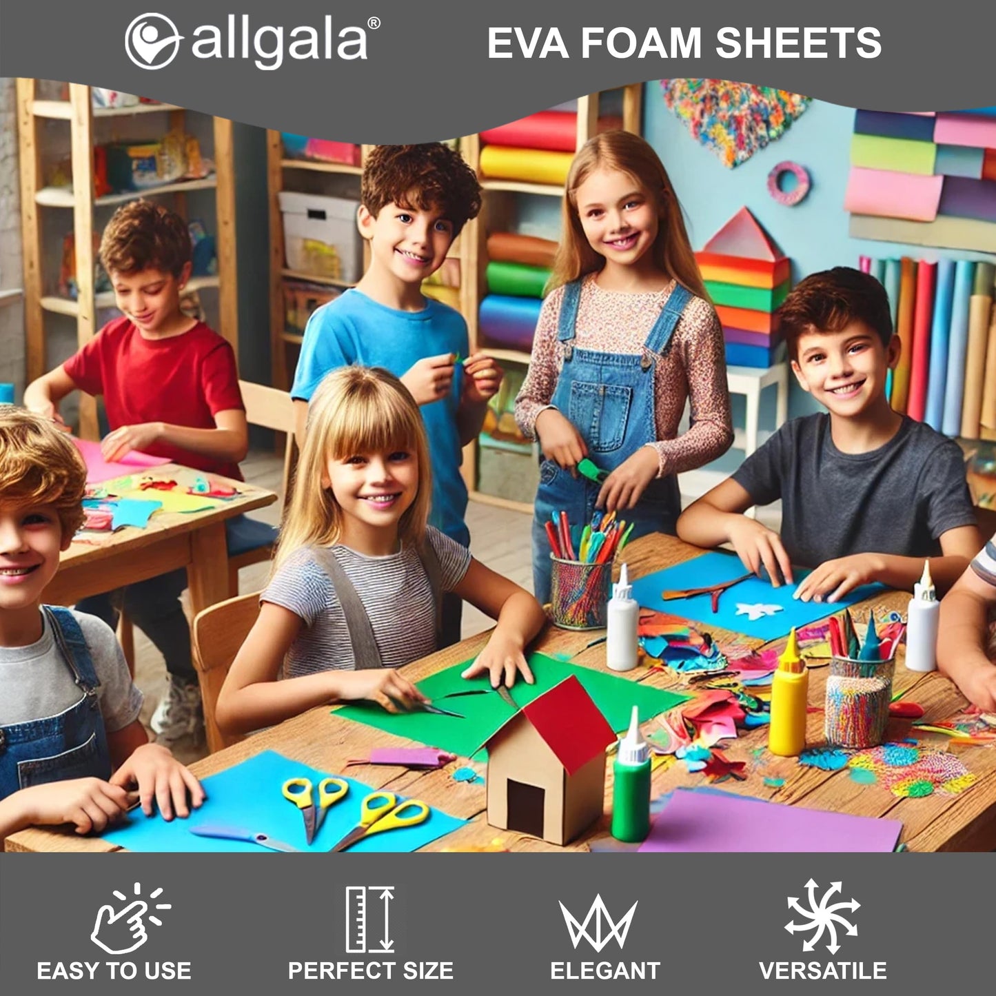 Allgala 20-Value-Pack EVA Foam Paper 8x12 Inch Sheets-Green-CF85305