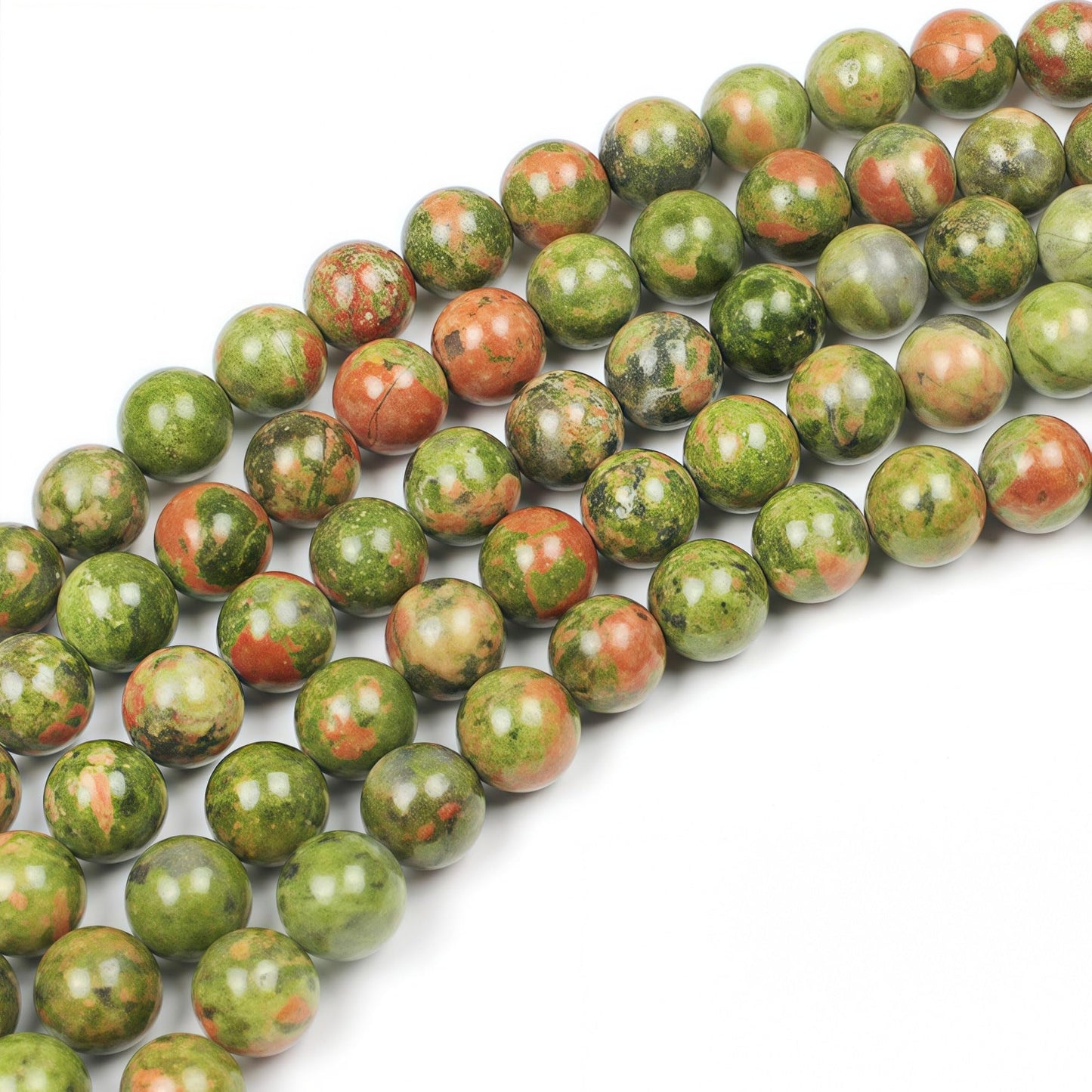 MJDCB Natural Stone Beads Unakite Round Loose Spacer Beads 15'' 4m 6m 8m 10mm 12m for Jewelry Making (6mm)