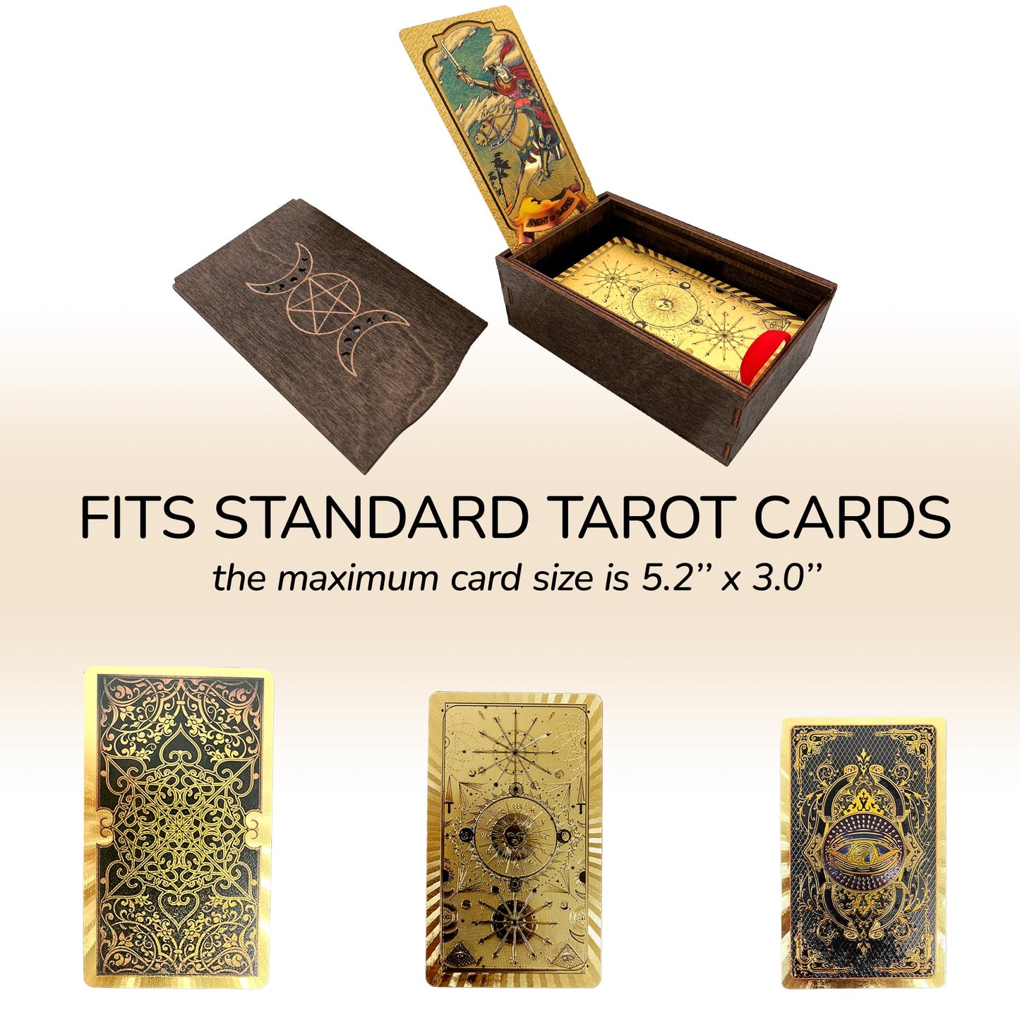 Marolen Tarot Card Holder Box with Moon Phase Design – Tarot Deck Holder Box with Slots – Witchcraft Decor – Gifts for Tarot Lovers – Tarot Accessories for Women