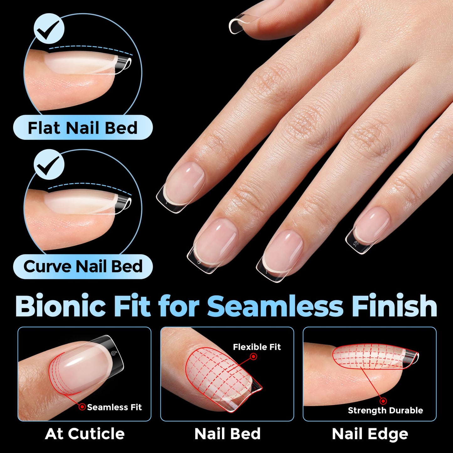 UNA GELLA Short Square Gel Nail Tips 450PCS 15 Sizes Full Cover Pre-etched Soft Gel Square Tips Acrylic Fake False Nails Extensions Easy DIY Art Salon Press On Nails Long-Lasting Hold