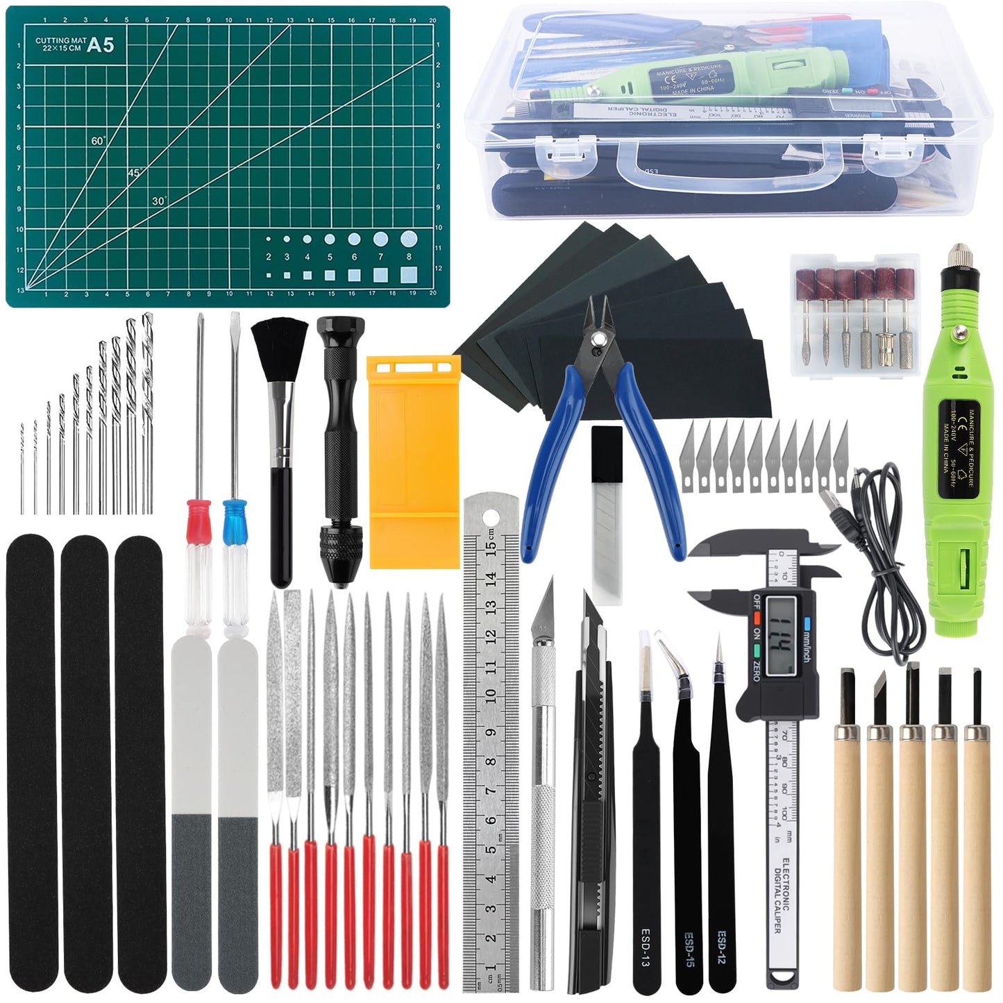 Gundam Tool Kit, 85 Pcs Professional Model Tool Kit for Gundam, Modeling Tools for Plastic Models, Gunpla Tool Kits for Adults, Model Building Tools Hobby Tools Craft Set for Repairing and Fixing
