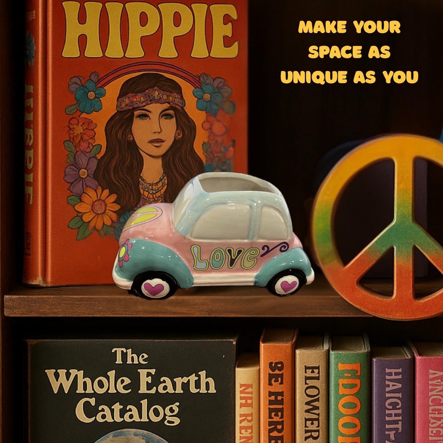 The Bridge Collection Hippy Vehicle Planter Pot (Love 'Bug')