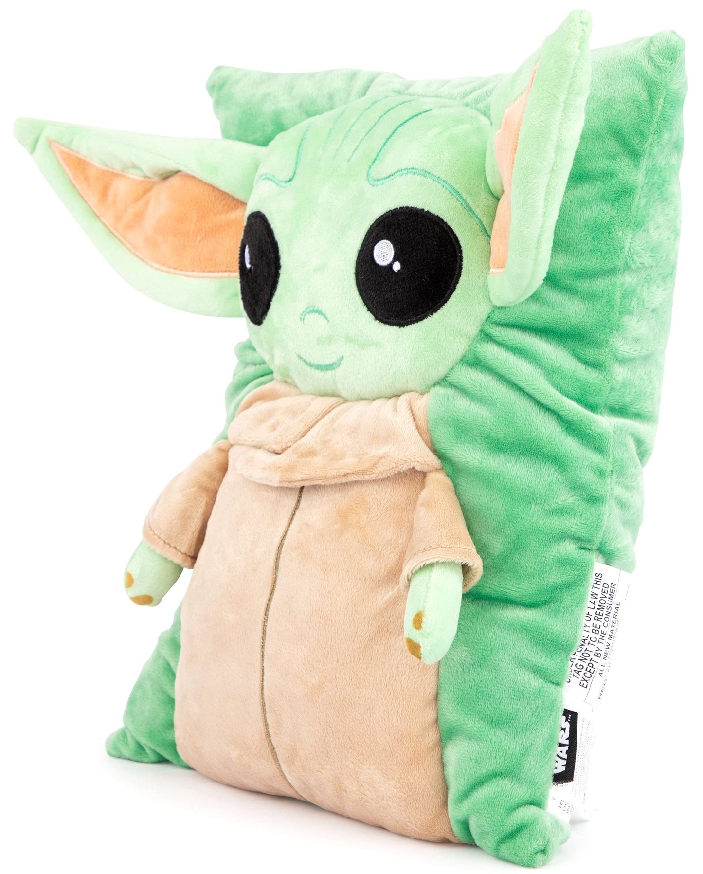 Jay Franco Star Wars The Mandalorian Baby Yoda Grogu 3D Snuggle Pillow - Super Soft – Measures 15 Inches (Official Star Wars Product)
