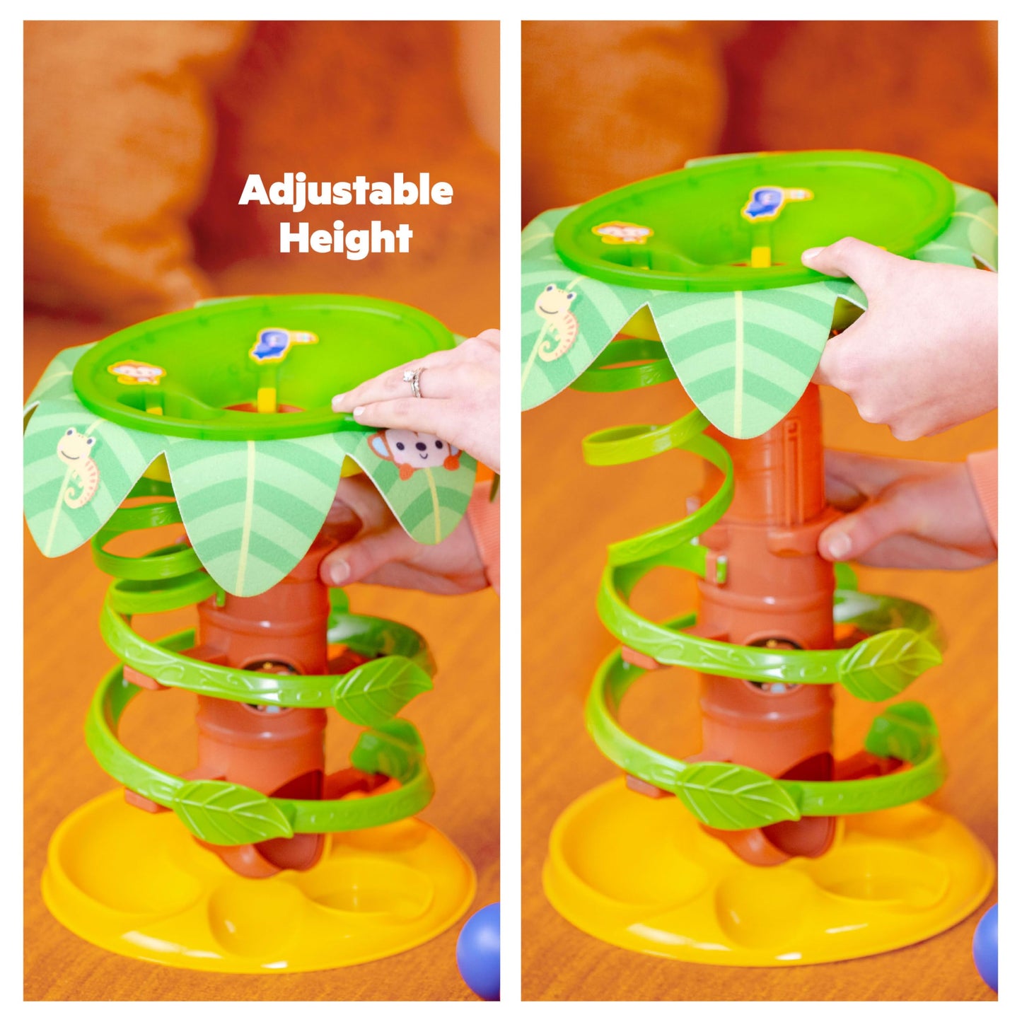Bright Starts Tropical Twirl Ball Play Toy with Lights & Music, 5 Balls Included, Unisex, 6 Months+