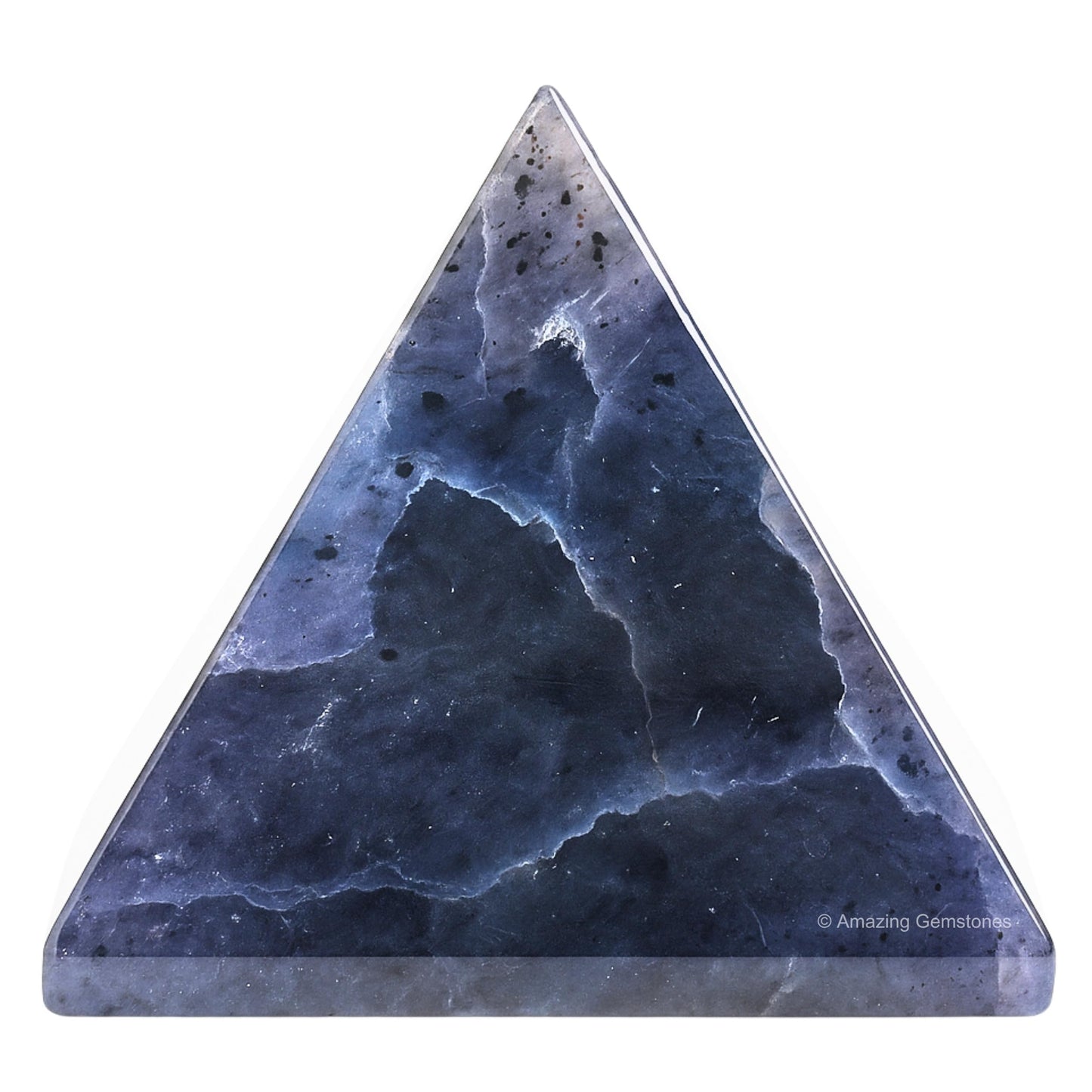 Amazing Gemstone Iolite Pyramid Crystal Healing Stones - 2" Great Pyramid Figurine of Natural Stone Pyramid for Meditation, Reiki, Chakra Balancing and Crystal Pyramids Grid