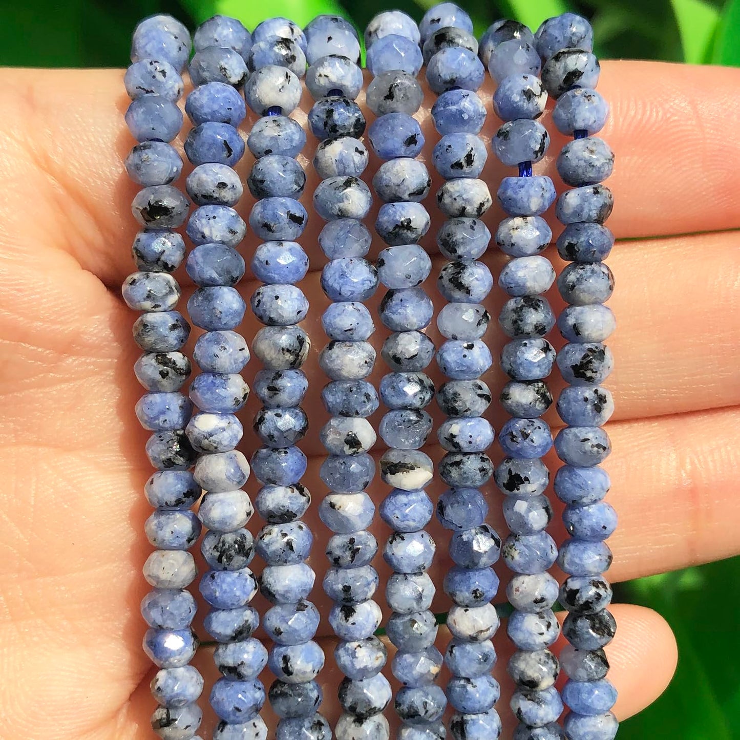 2 String 220PCS 3x5mm Natural K2 Color Beads for Jewelry Making, Songxi Facted Loose Gemstone Beads for DIY Bracelet Necklace Making Supplies with Energy Healing Chakra Power