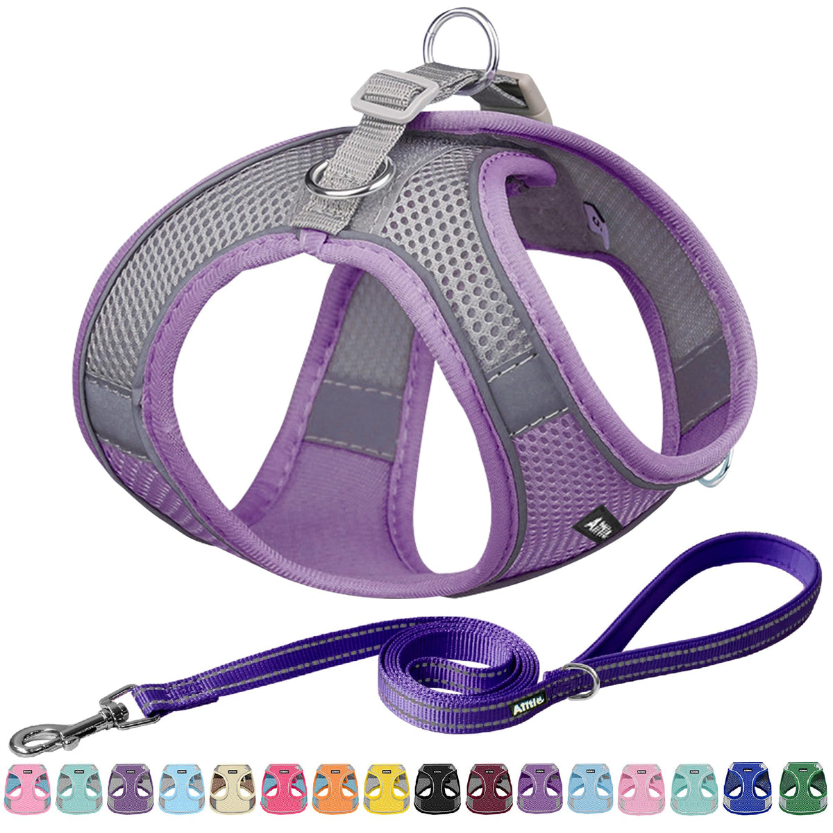 AIITLE Small Dog Harness and Leash Set, Step-in Puppy Pet Vest, Orange XXS