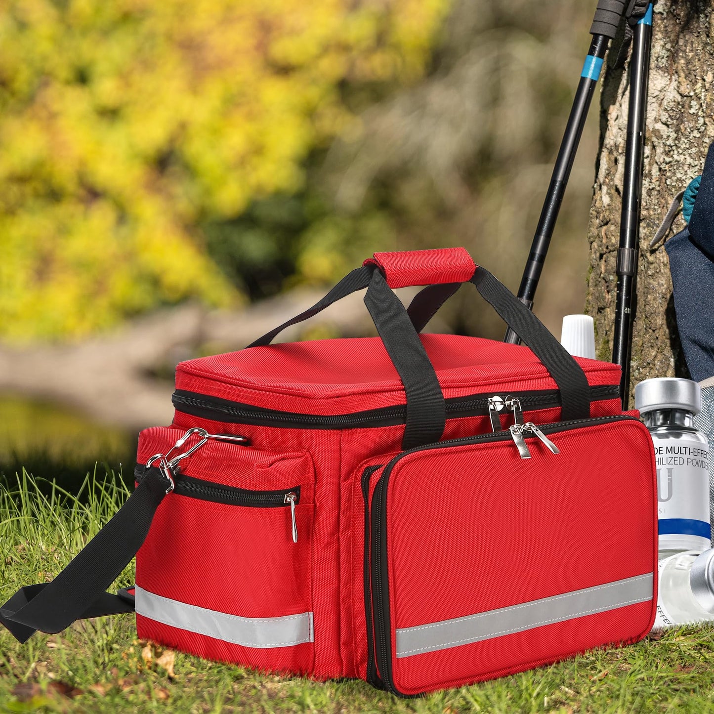 Medical Bag Empty First Aid Bag Home Health Nurse Bag Empty First Aid Storage Bag with Detachable Divider Medical Supplies Emergency Responder Trauma Bag for Nursing Student,Therapist,Doctors