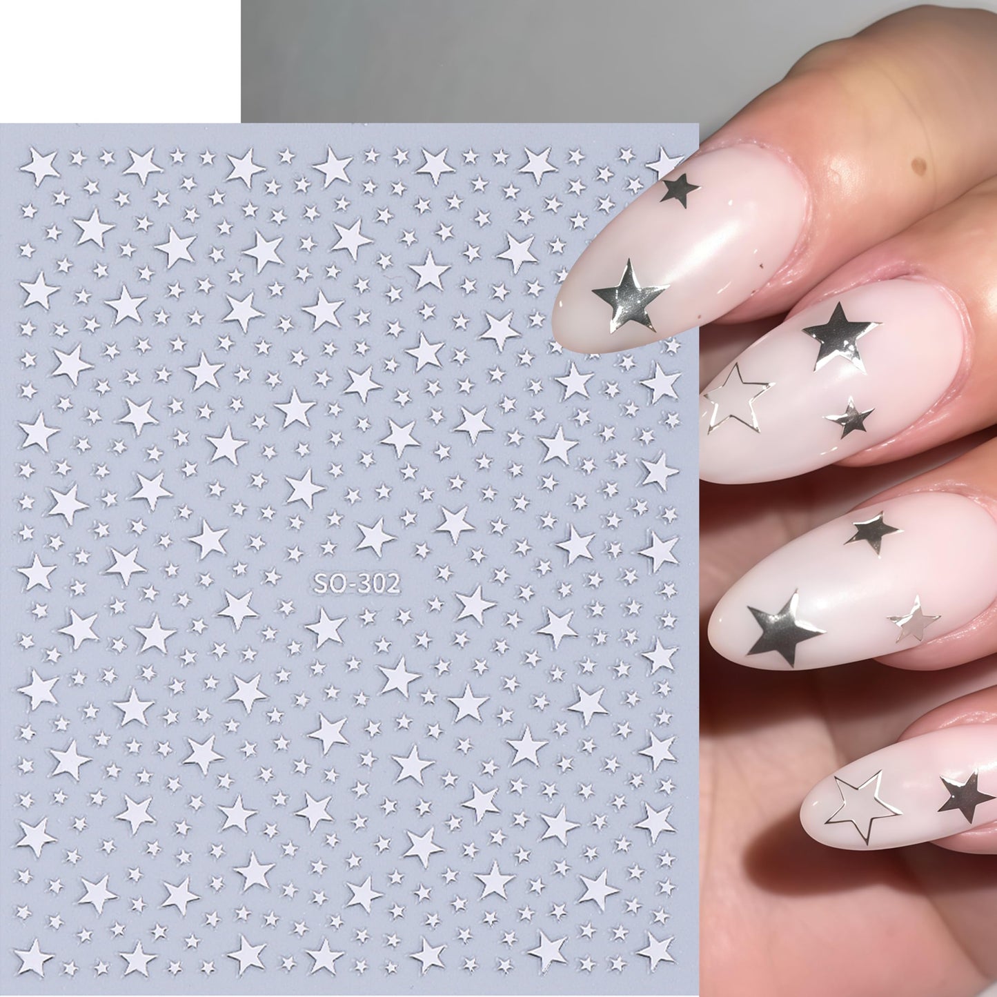 8pcs Stars Nail Art Stickers 3D Self Adhesive Stars Nail Decals Red White Gold Silver Blue Black Star Designs Nail Sticker Mini Stars 4th of July Nail Design Star Nail Supplies for Women Manicure DIY