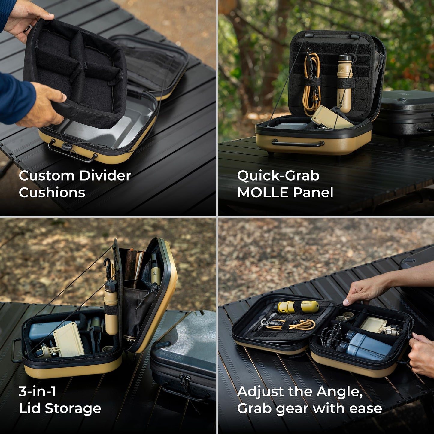 ELECOM NESTOUT Gear Storage Case, Lightweight Hard Shell, Water-Resistant, Stackable Organizer with Padded Dividers, Impact Resistant, Fits Travel Outdoor Batteries Tech Accessories