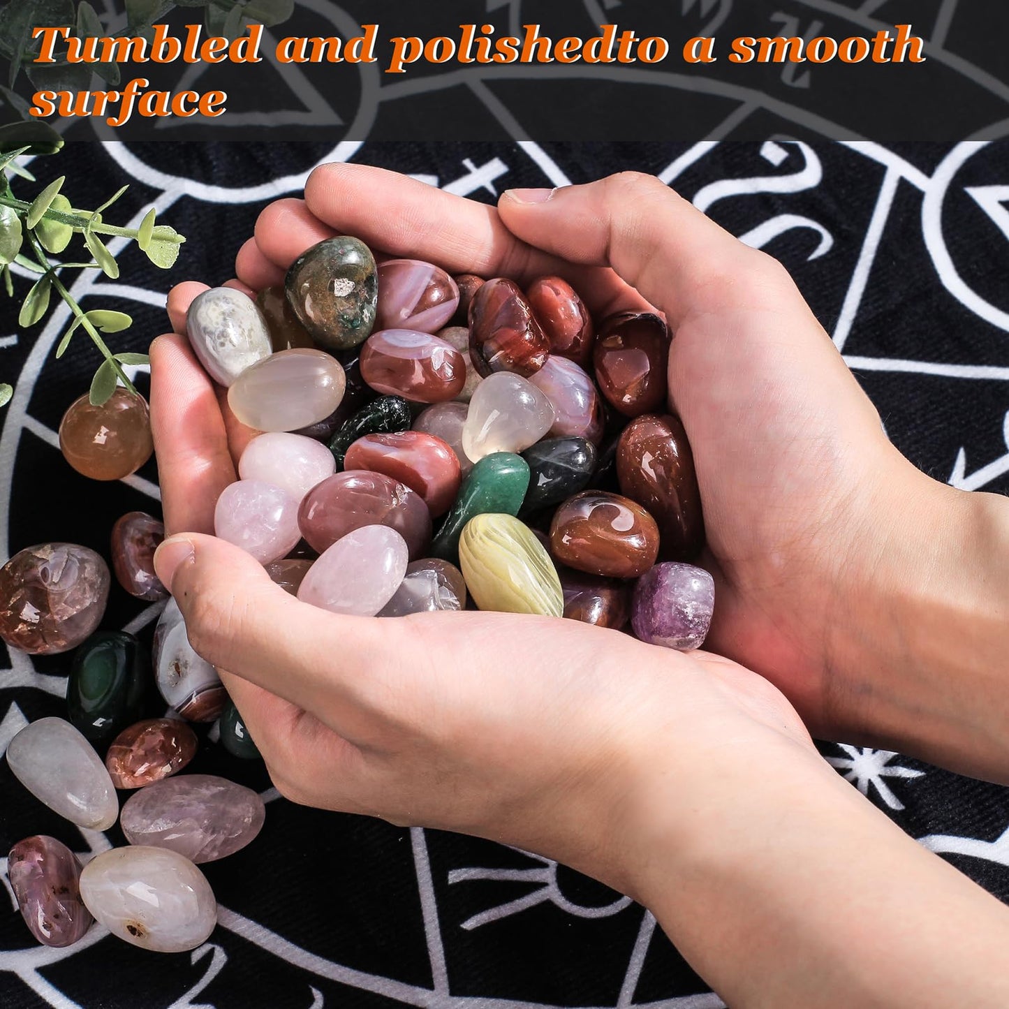 Natural Crystal and Healing Stones Set,36 Pc Agate Stones Rock Gemstones,Witches Reiki Energy Balancing Meditation Divination Home Decor DIY