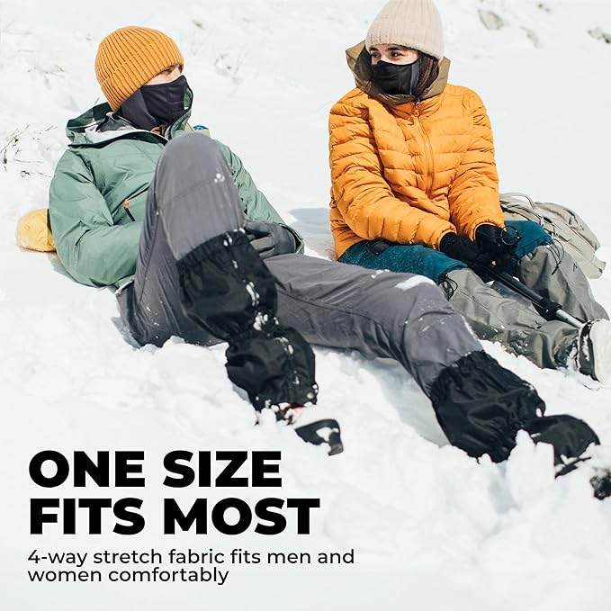 Tough Headwear Half Ski Mask - Warm Fleece Face Mask - Stretch Neck Gaiter Skiing Accessories - Breathable Cold Weather Gear