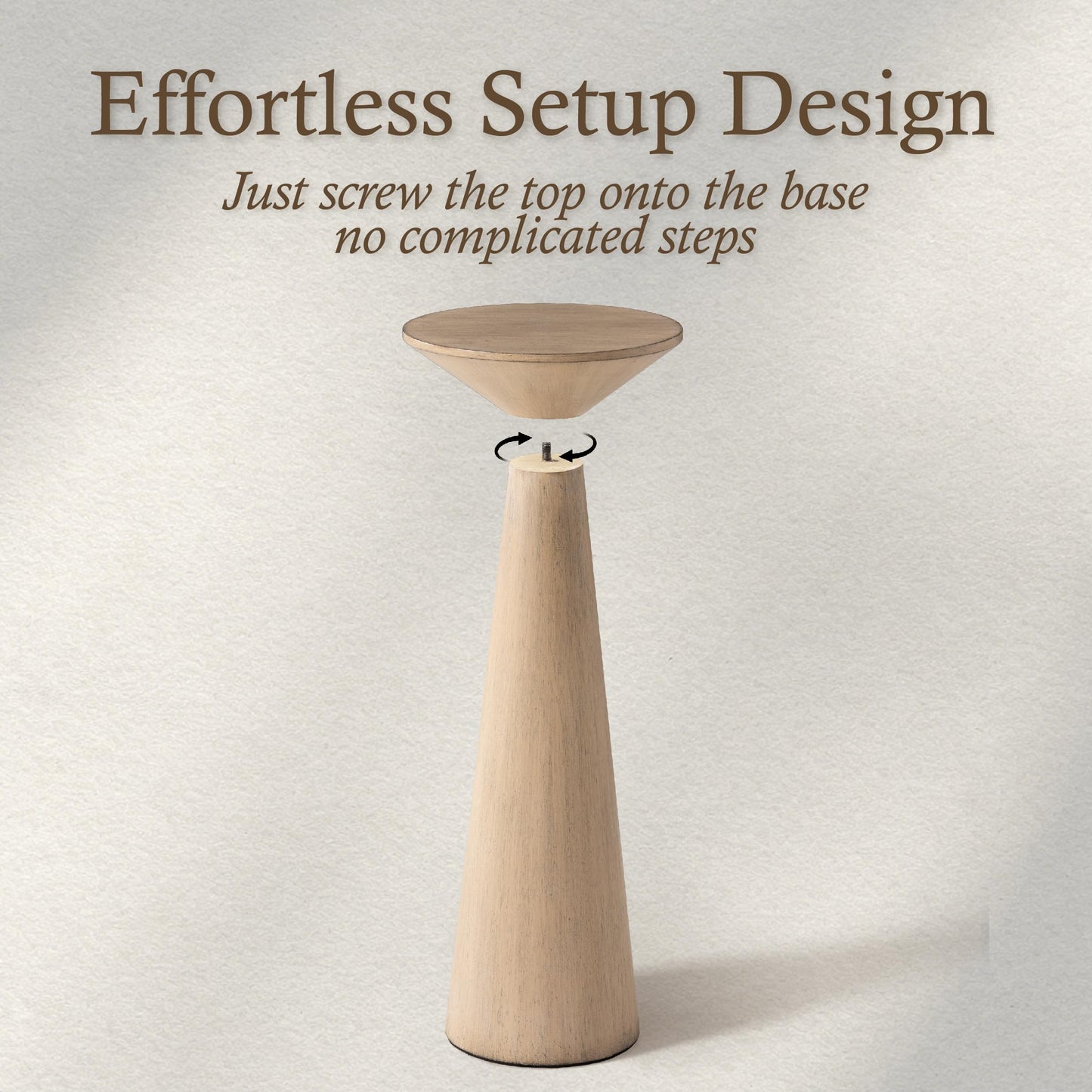 COZAYH Farmhouse Tall Pedestal End Table Small Solid Wood Martini Table Plant Stand Modern Round Drink Table for Small Space Living Room, Distressed Wood Grey