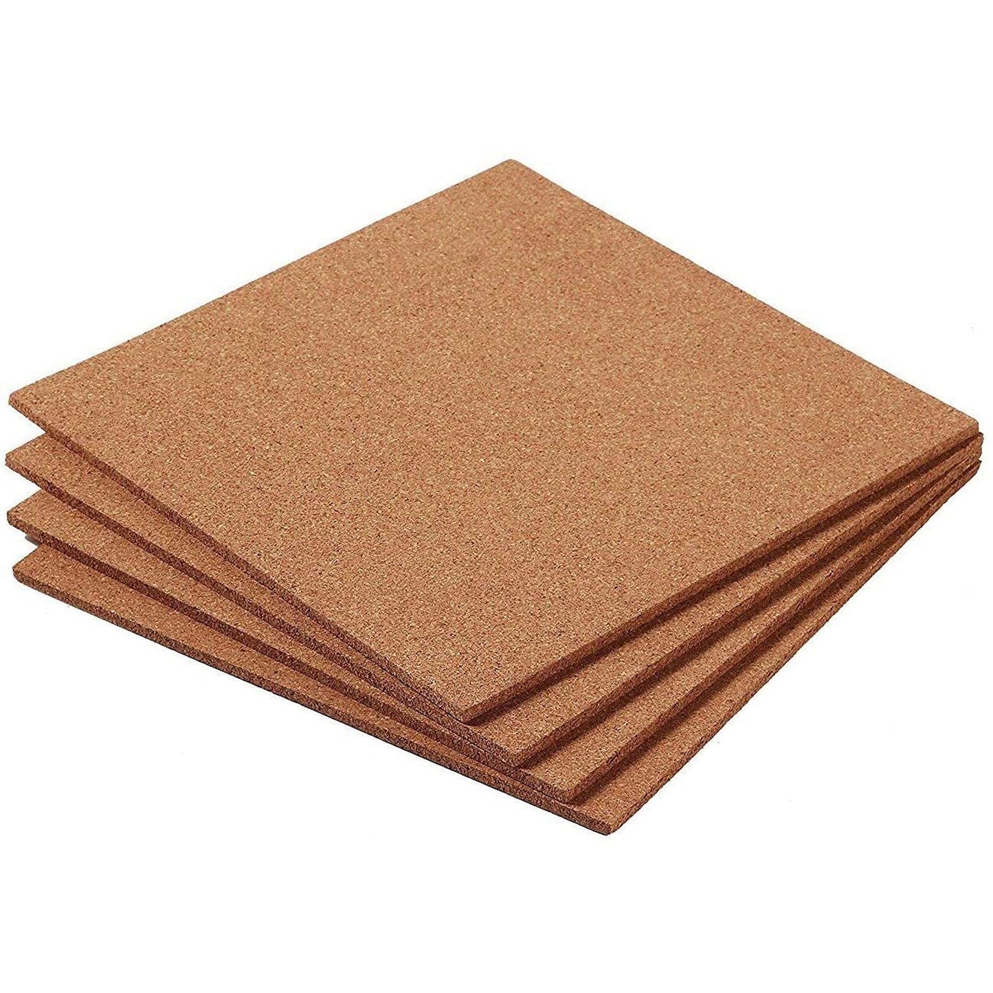 Juvale Cork Board Tiles - 12 x 12 in, 1/4 in Thick, 4-Pack Brown Square - Corkboard for Office & Bulletin Boards for Walls - Crafts, Coasters & Trivets