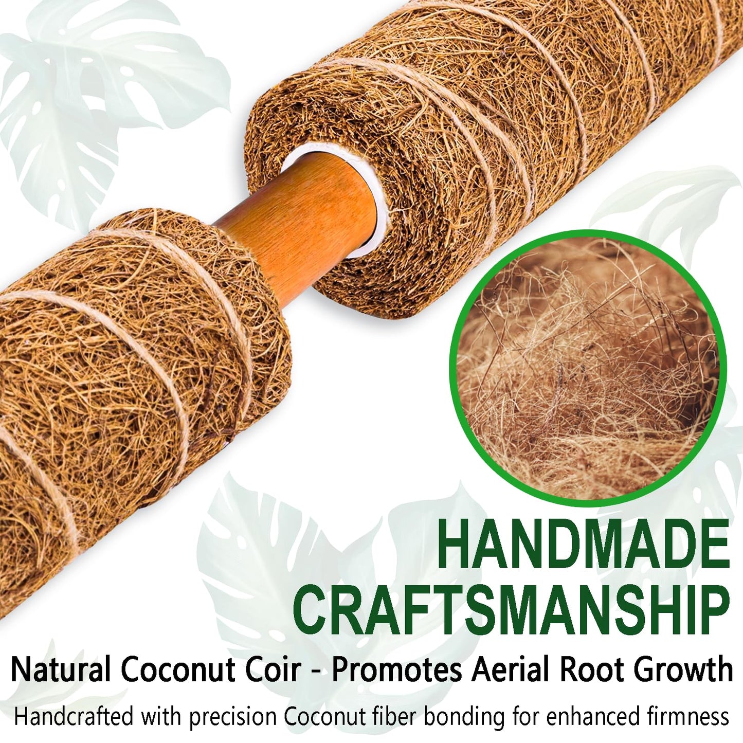 Soupiar 4 Pack 22 Inch Stackable Moss Pole - Thick & Sturdy Natural Coir Totem Plant Support & Garden Stakes for Monstera & Pothos, Indoor Climbing Vining Houseplants, 70" H Max