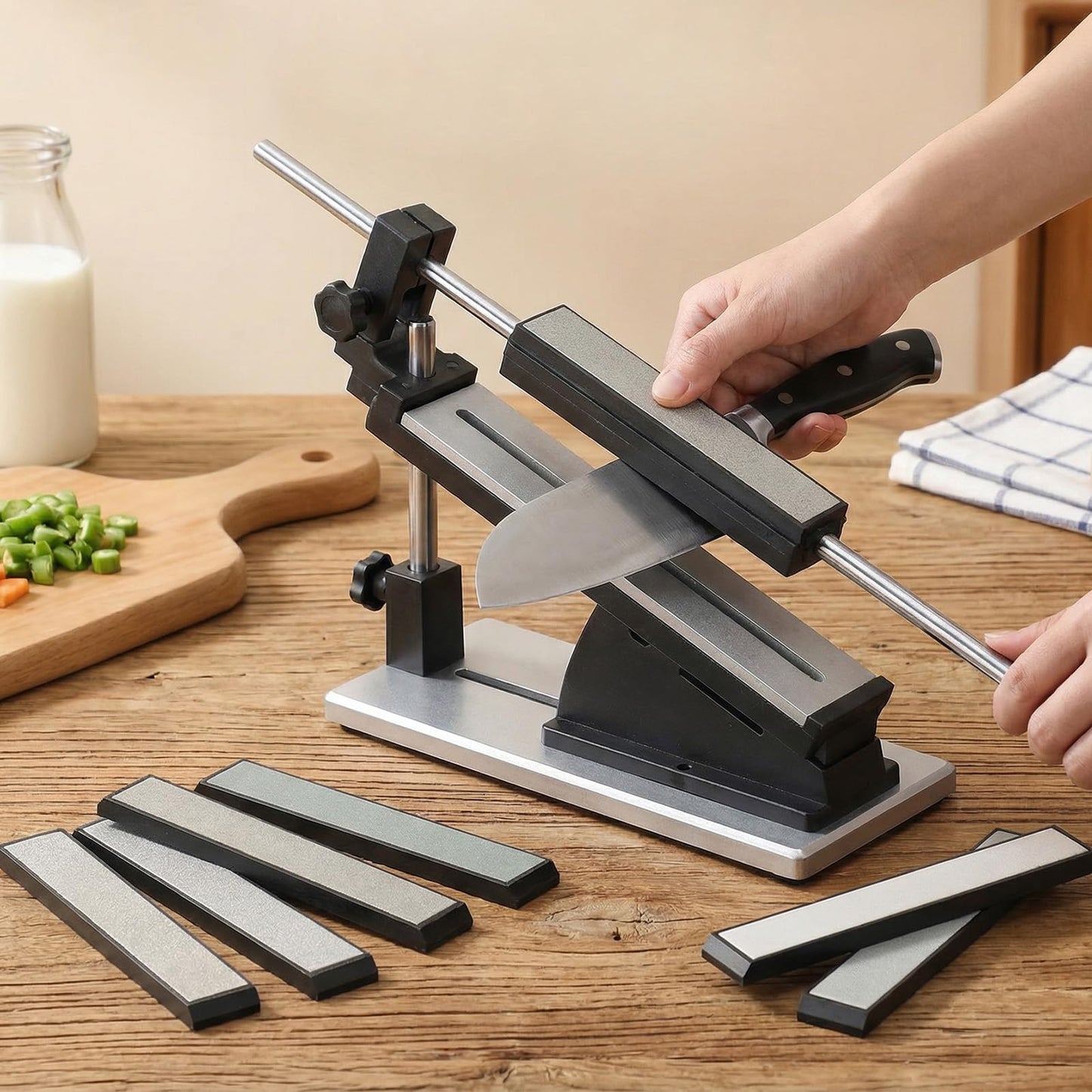 10 PCS Diamond Knife Sharpening Stones Set, Diamond Plates Kit, Knife Sharpener Fixed-Angle Kit 120/240/400/600/800/1000/1500/2000/2500/3000 Grit