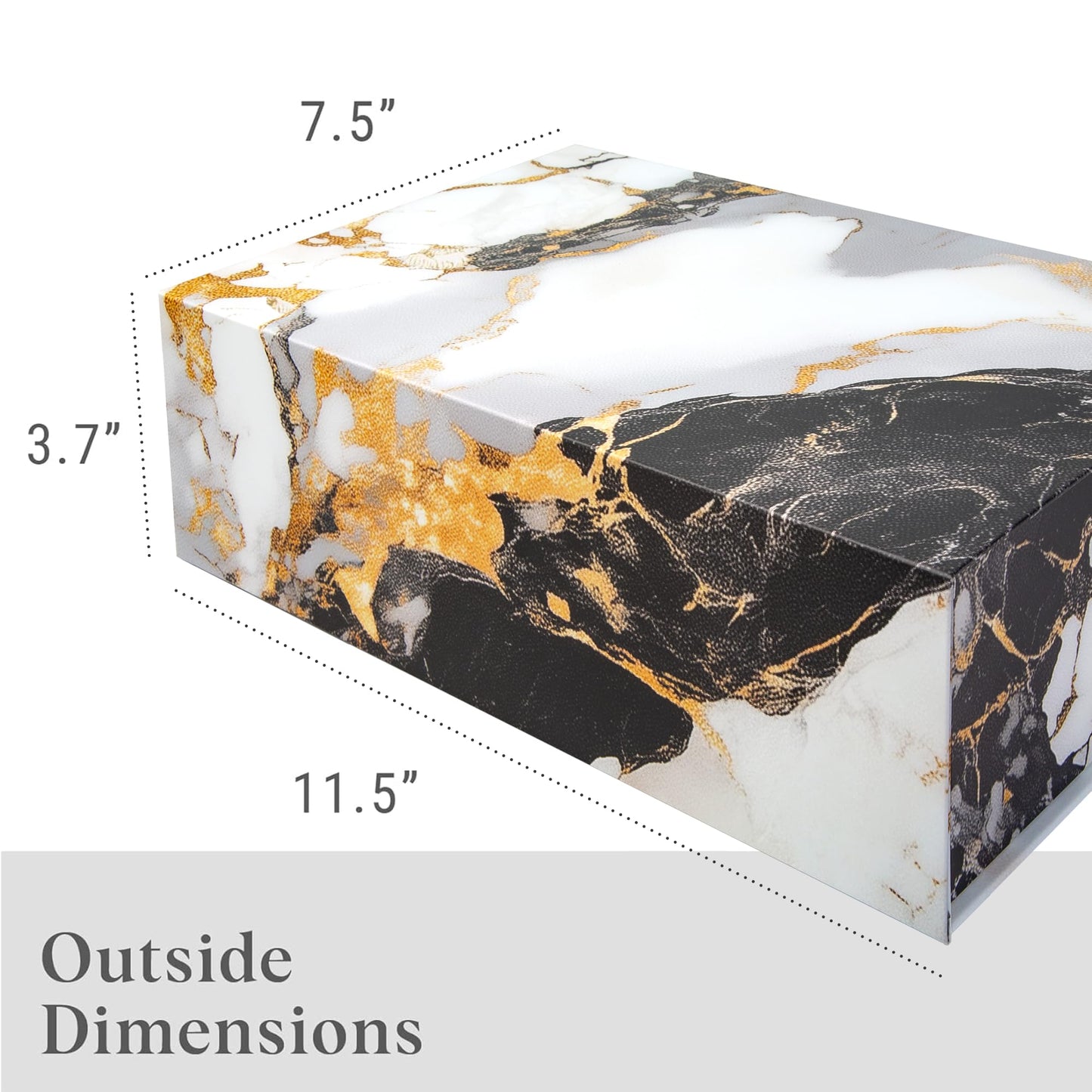 Sorarto Luxury Keepsake Gift Box 3-Pack | Marble Gold Decorative Boxes with Magnetic Lids for Presents, Wedding Memory Box, and Bridal Gifts. 11.5" x 7.5" x 3.5"