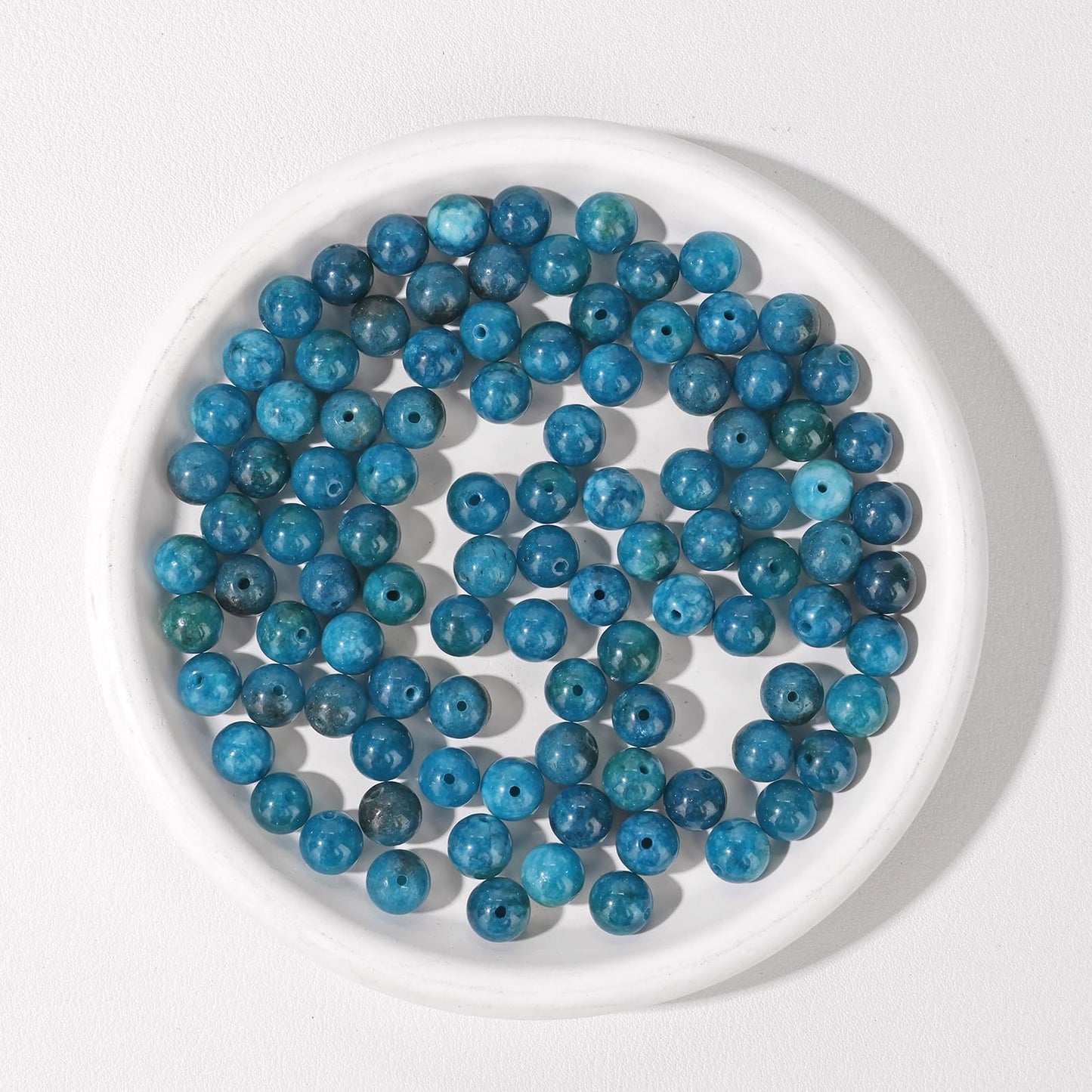 Raicegs 100pcs 8mm Apatite Beads Natural Gemstone Beads Round Loose Beads for Jewelry Making DIY Bracelets Necklace