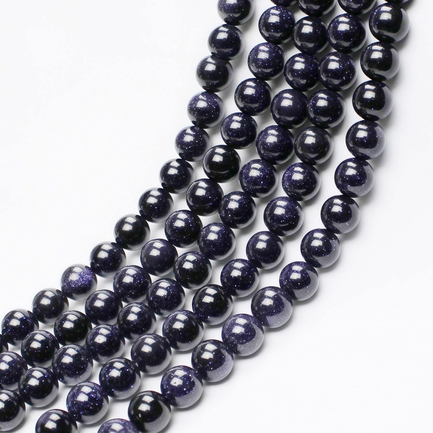 MJDCB Natural Stone Beads Blue Sand Stone Round Loose Beads for Jewelry Making DIY Bracelet Necklace (6mm)