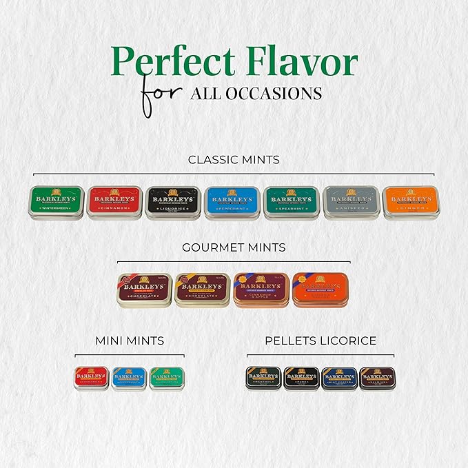 Barkleys Gourmet Cinnamon & Apple Breath Mints - For Party, After Dinner, Wedding, Every Day Use-Vegan Cinnamon Mints In Reusable Travel Tins, 6 Pack - 50 Count Each
