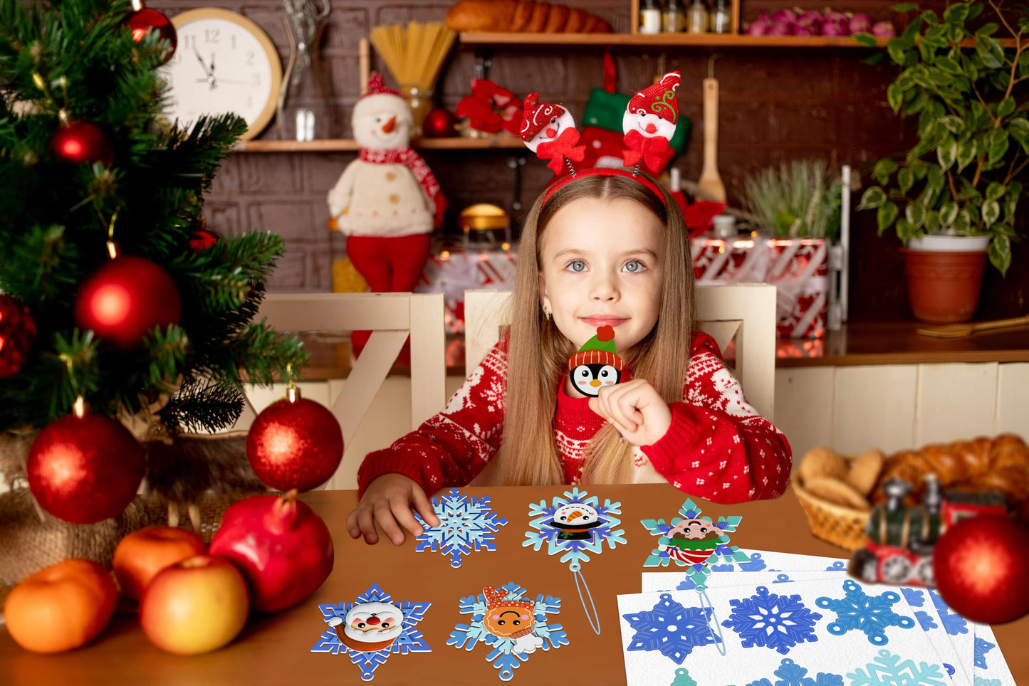 80UncleKimby 30pcs Christmas Winter Crafts for Kids - DIY Snowflake Felt Ornament Kit for Holiday Party, Classroom Arts and Craft Kits Bulk