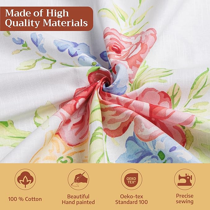 Maison d' Hermine Table Cloth Rectangle Table 100% Cotton 70 x 90 Inches Tablecloth Reusable Decorative for Dining Room Farmhouse Home Valentines Day Decorations Spring Summer - Vintage Floral