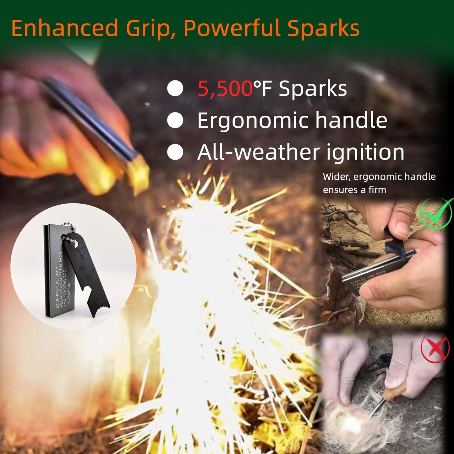 LoDinpo Survival Fire Starter Kit - Ferro Rod & Magnesium Fire Starter Compact Stove with Flint and Steel to Firestarter Fireplace Pit for Outdoor Camping Bushcraft Hiking Emergency Gadgets