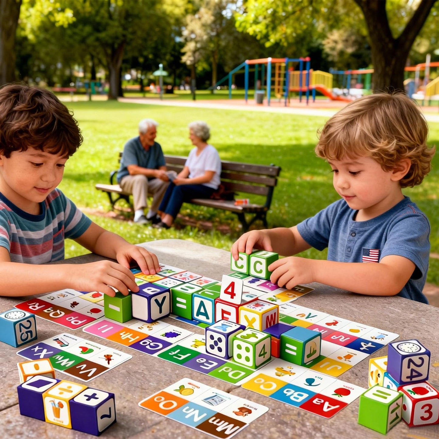ChainnForces 26-Piece Magnetic Blocks for Toddlers 1-3 | STEM Learning Toys with ABC, 123, Animals | Includes 9 Early Learning Cards