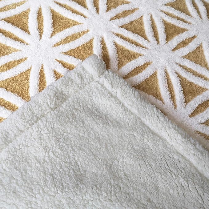 LOMAO Sherpa Fleece Blanket Fuzzy Soft Throw Blanket Dual Sided Blanket for Couch Sofa Bed (Yellow, 71''x80'')