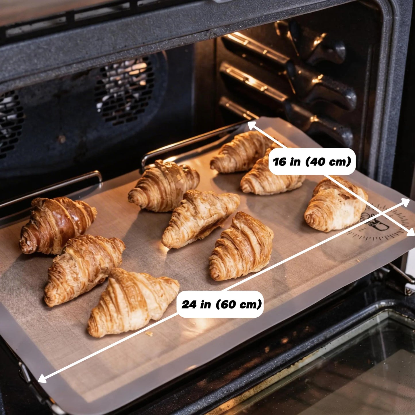 Silicone Baking Mats, Full size, Baking Sheet Liners, Pack of 2, Oven Safe, 16 x 24 inch (40x60 cm), Non-Stick, Silicone Baking Sheet Liner, Perfect For Baking Macarons Cookies And Cakes