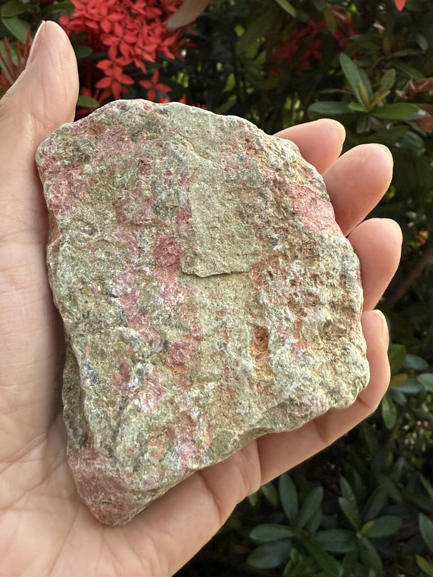 GAF TREASURES XL Raw Unakite, 3-4" Natural Rough Unakite, Unakite Rough, Unakite Healing Rough Crystal (Unakite, 0.5-1 lb)
