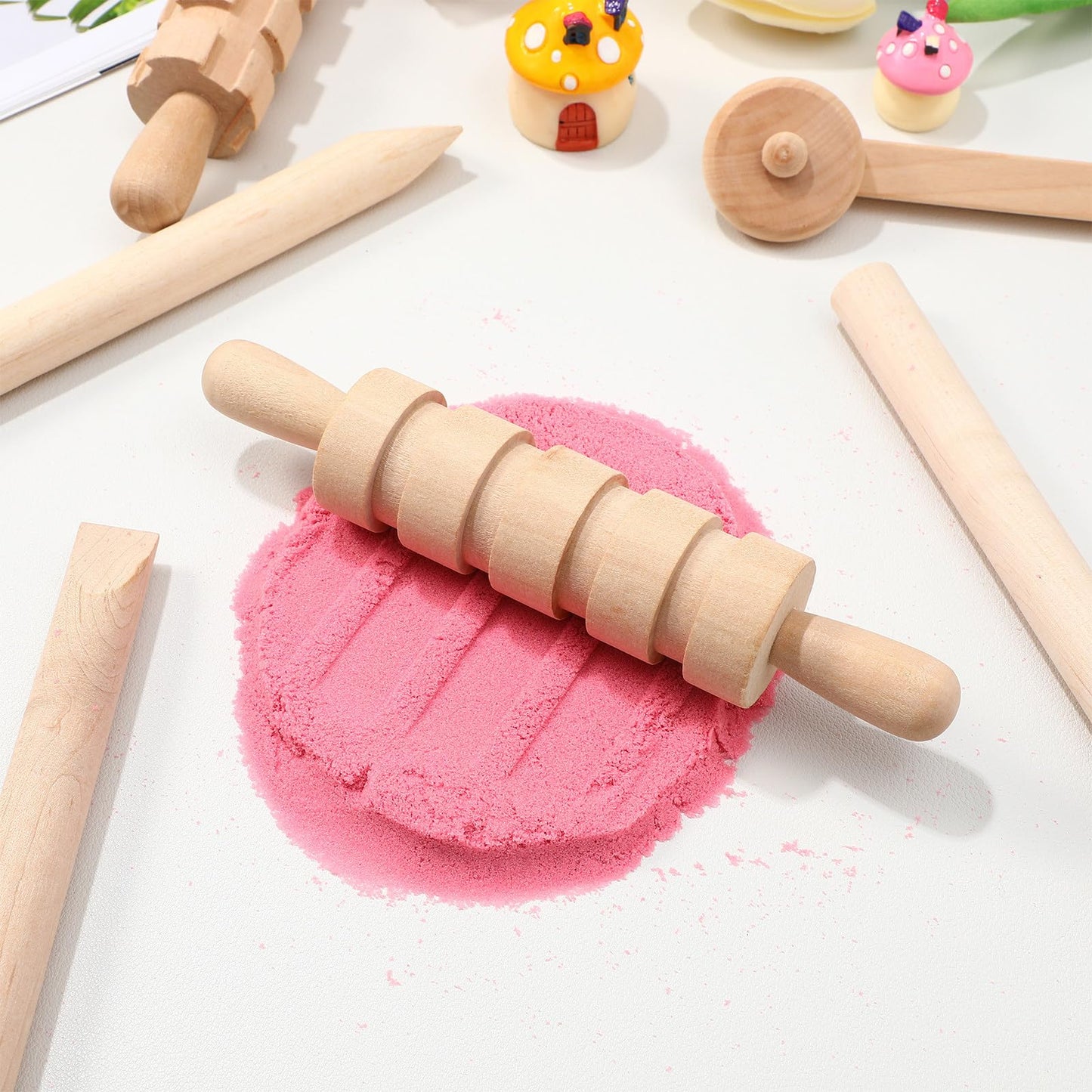 DOITOOL 1 Set Wooden Clay Molding Tools Plasticine Shaping Tool DIY Craft Kit for Children