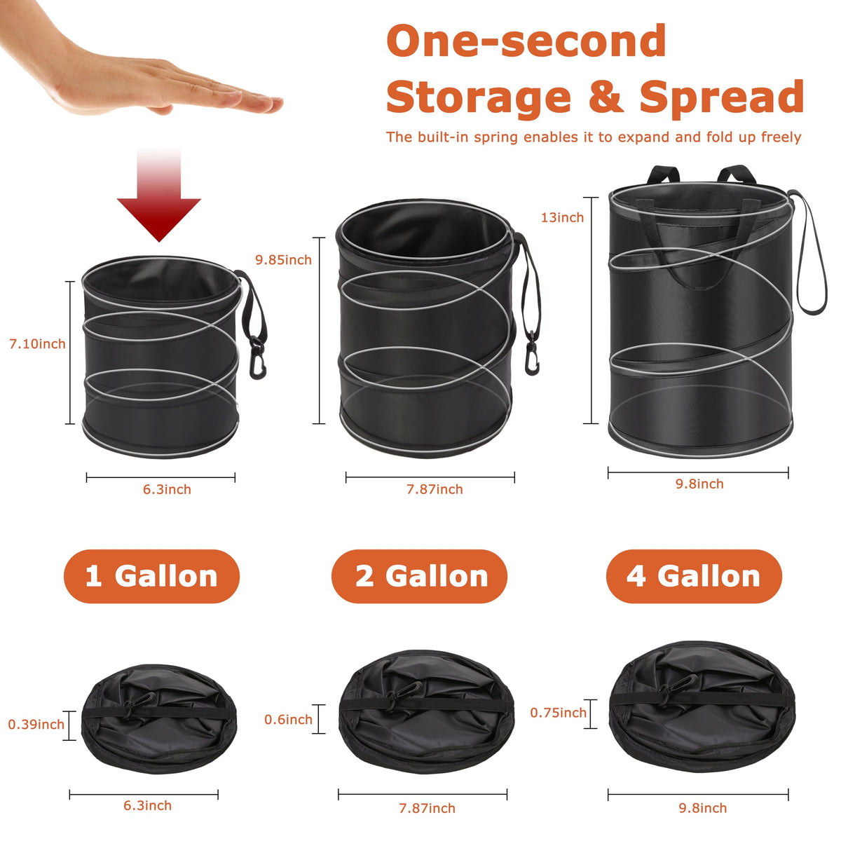 4 Gallons New Leakproof Car Trash Can