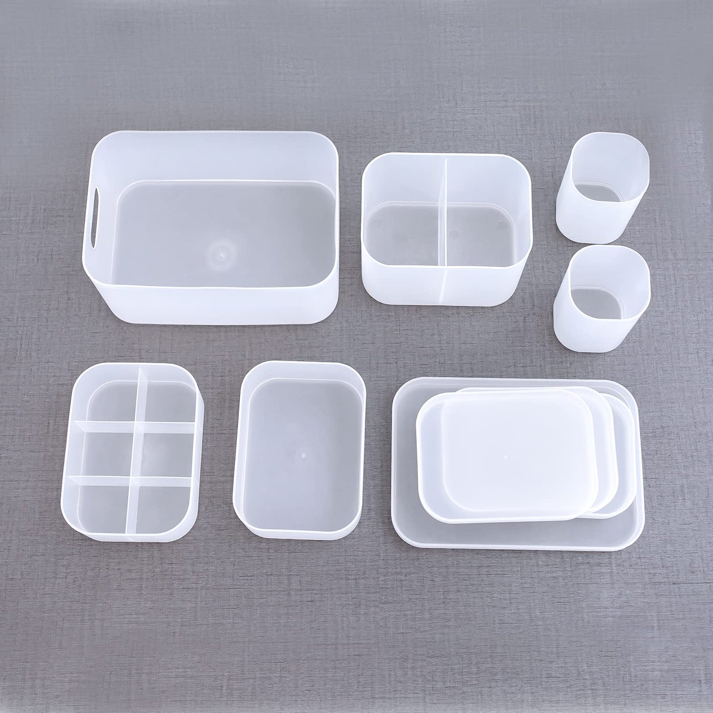 OCHEAL Makeup Organizer Case Set: Stackable Clear Vanity Storage - Multi-size Holder for Makeup, Jewelry, Toiletries
