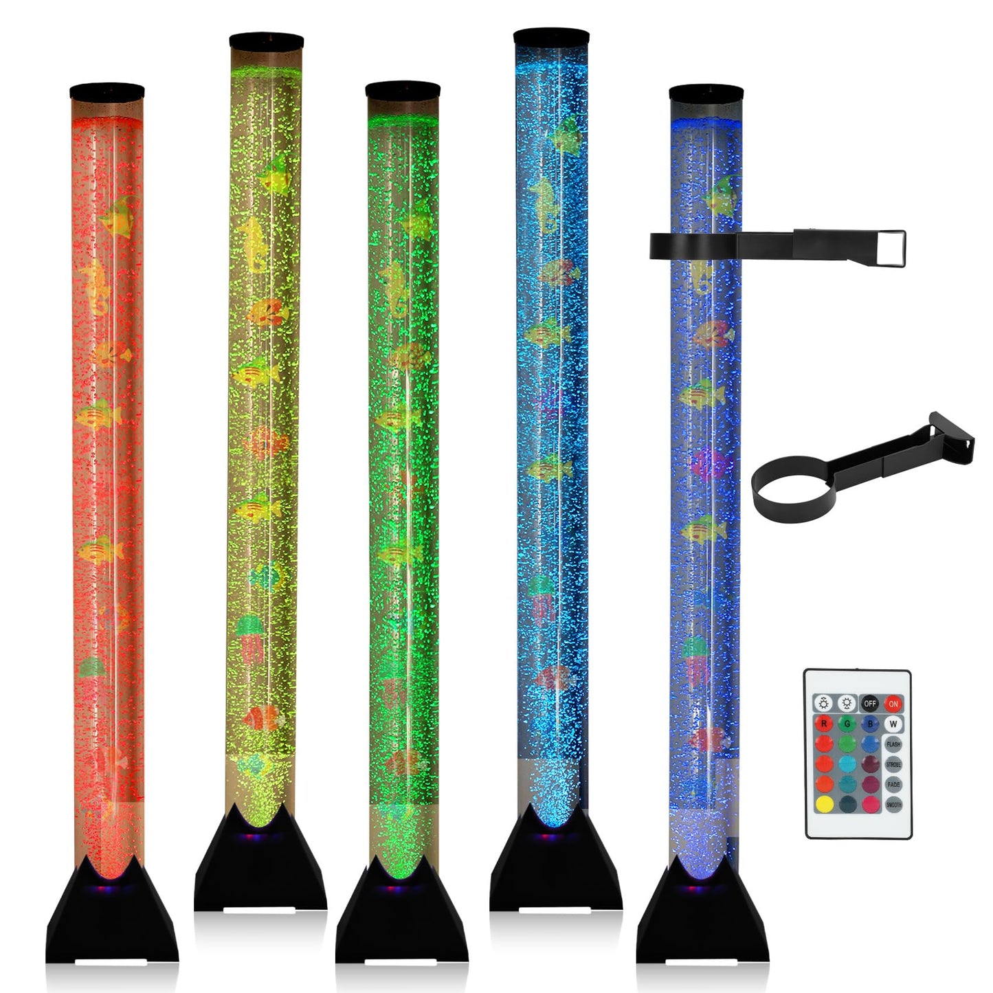 4FT Sensory LED Bubble Tube Lamp with Color-Changing Lights – Soothing Water Bubble Effects for Kids with Autism & ADHD, Stress Relief for Adults, (One Set, Not Five Sets)