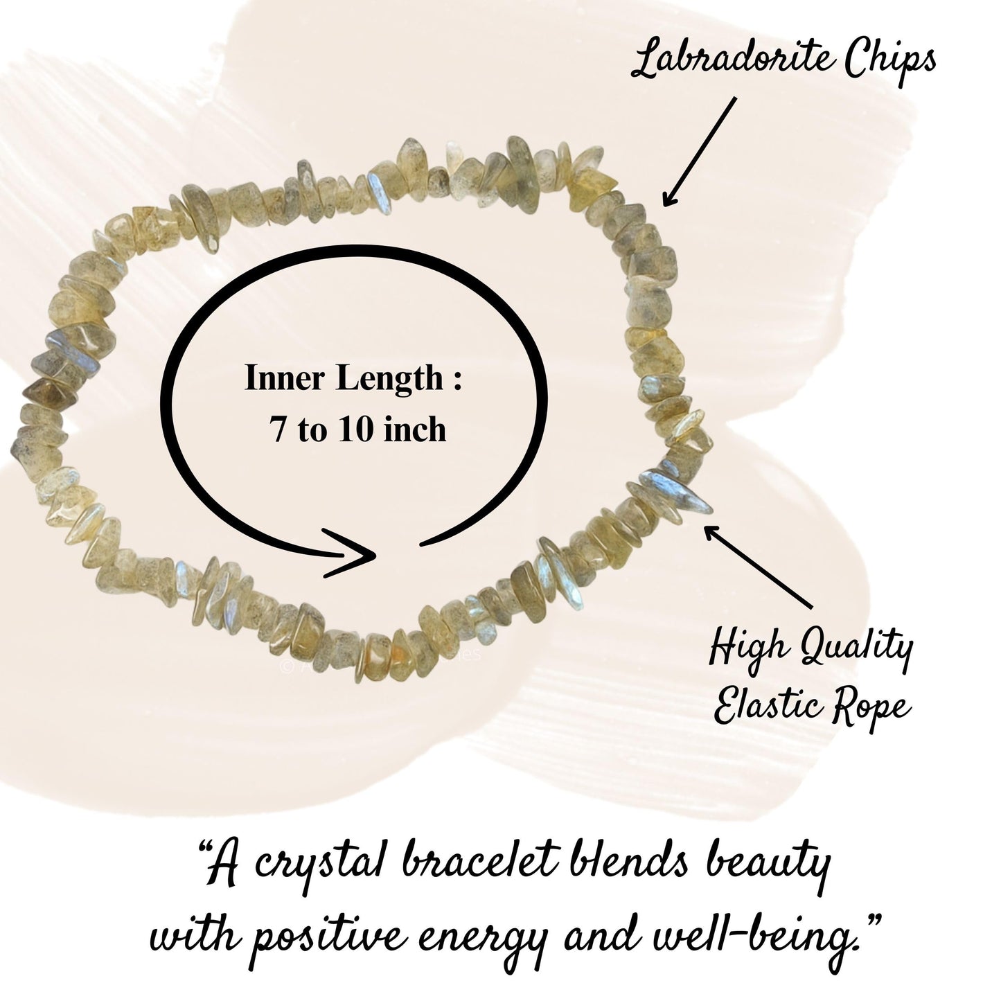 Amazing Gemstone Chips Bracelet (Labradorite)