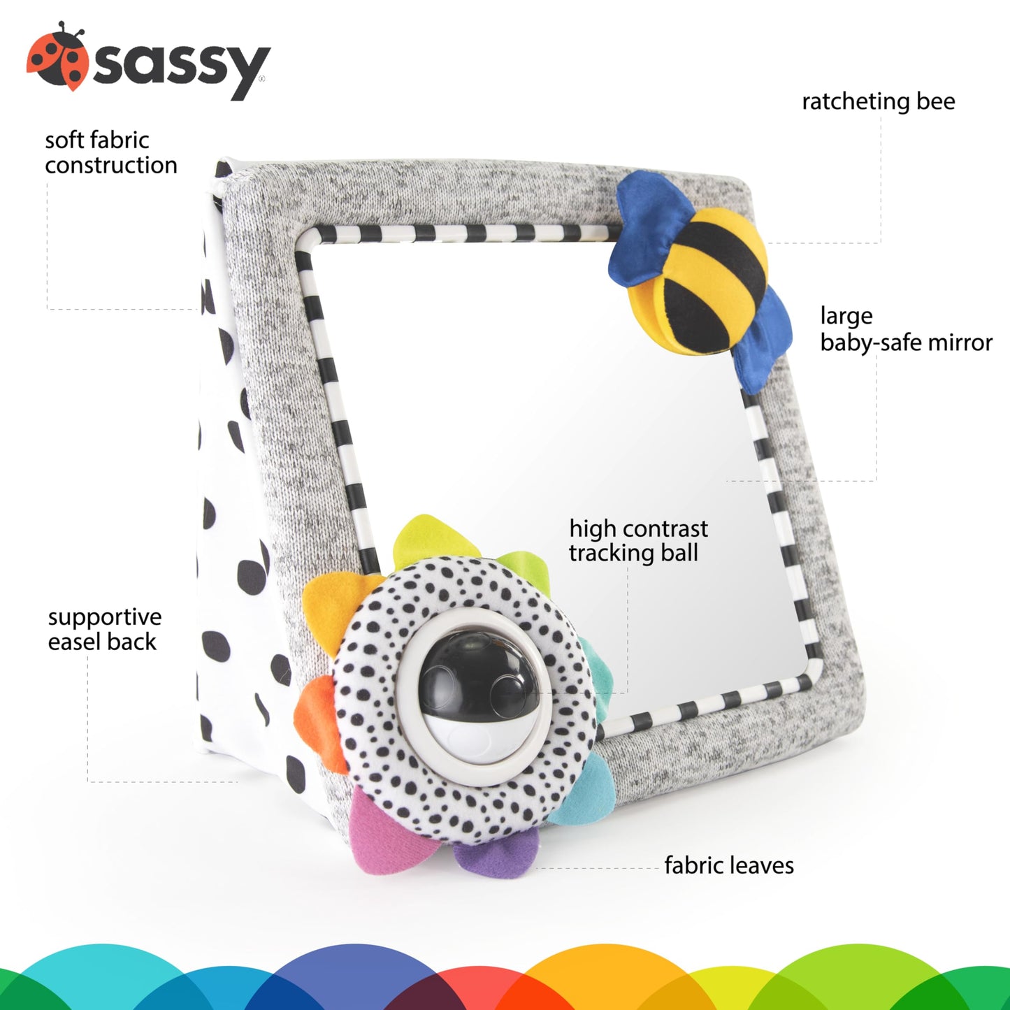 Sassy Tummy Time See Me Floor Mirror for Ages 0+ Months (80928) (Pack of 6)