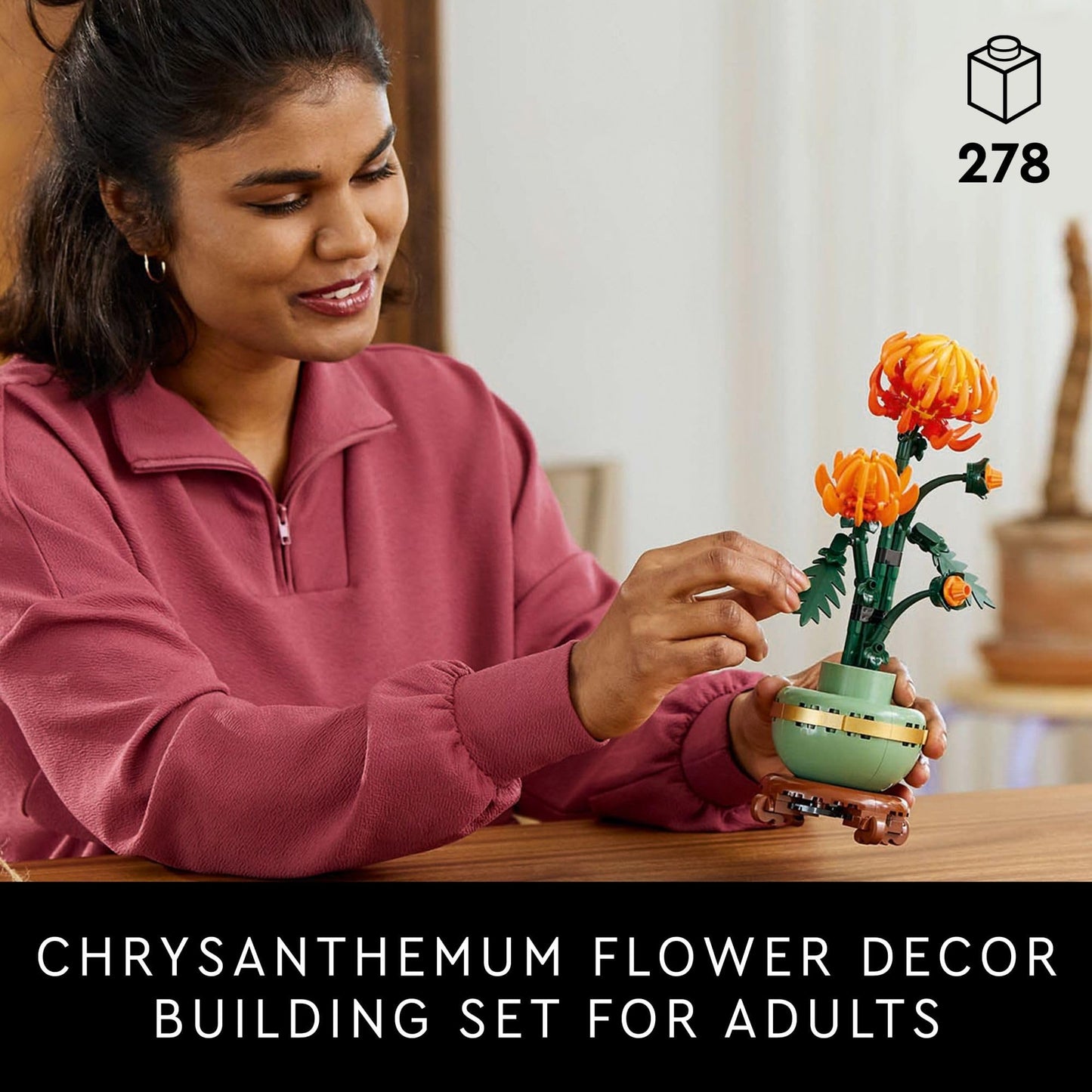 LEGO Botanicals Chrysanthemum Building Set for Adults Ages 18+ - Artificial Flower for Dinner Table Centerpieces & Decoration - Gift for Birthdays - 10368