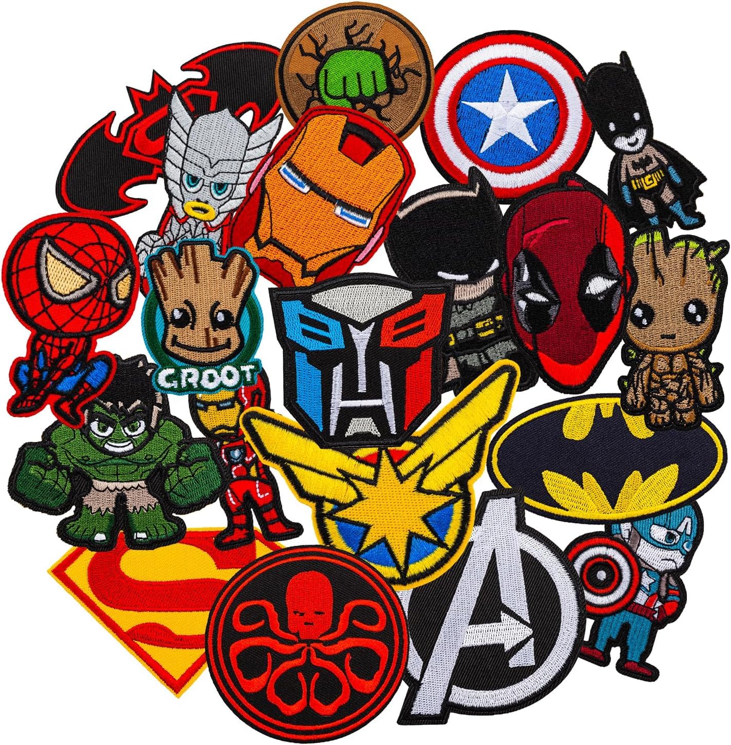 20PC Iron on Patches for Clothes,Embroidered Applique Patches Sewing on Iron on Patches for Jeans Jackets Hats Shoes Backpacks