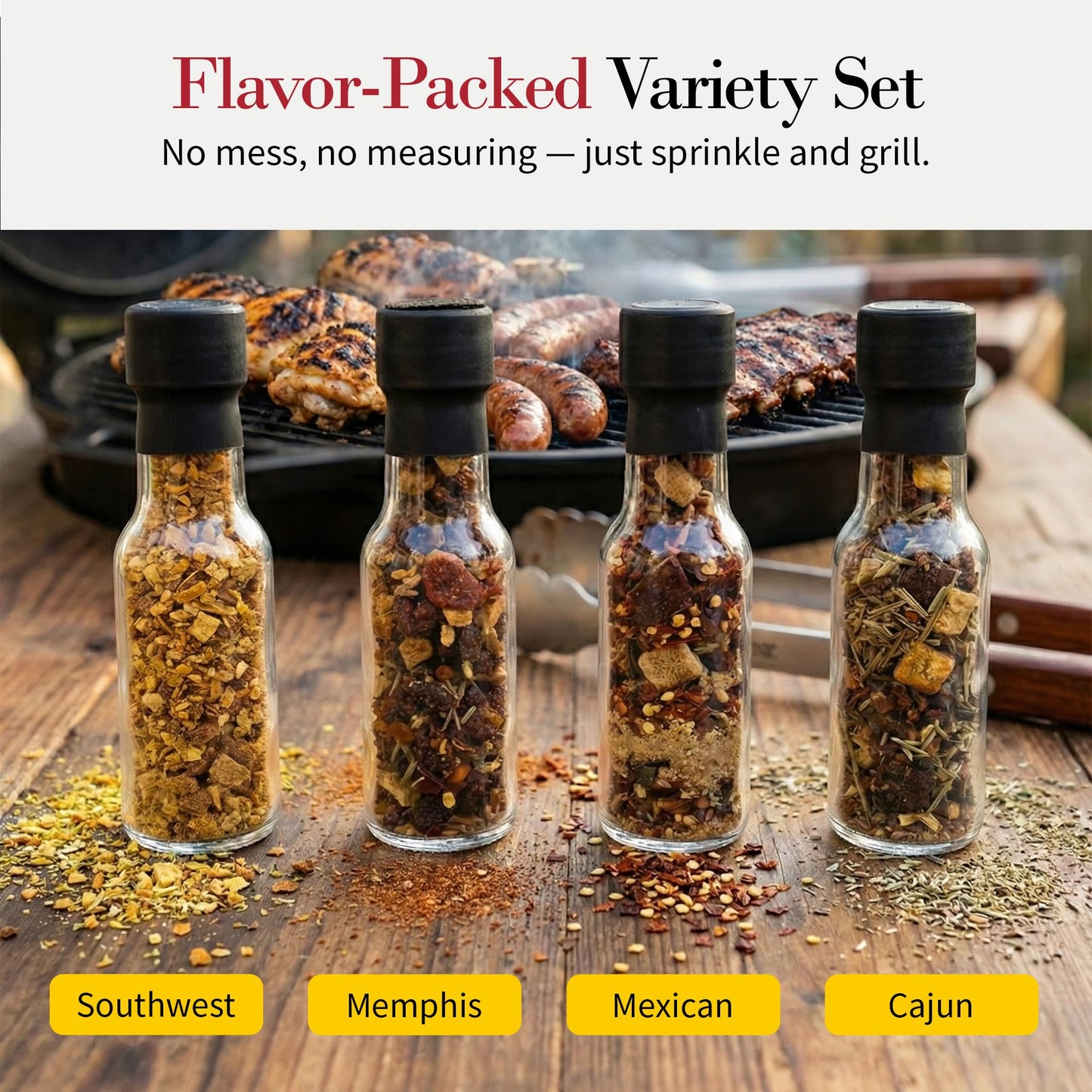 Butcher Shoppe BBQ Rubs Collection – Premium spices and seasonings Gift Box | All-Purpose bbq rub, steak seasoning, and chicken seasoning for Grilling