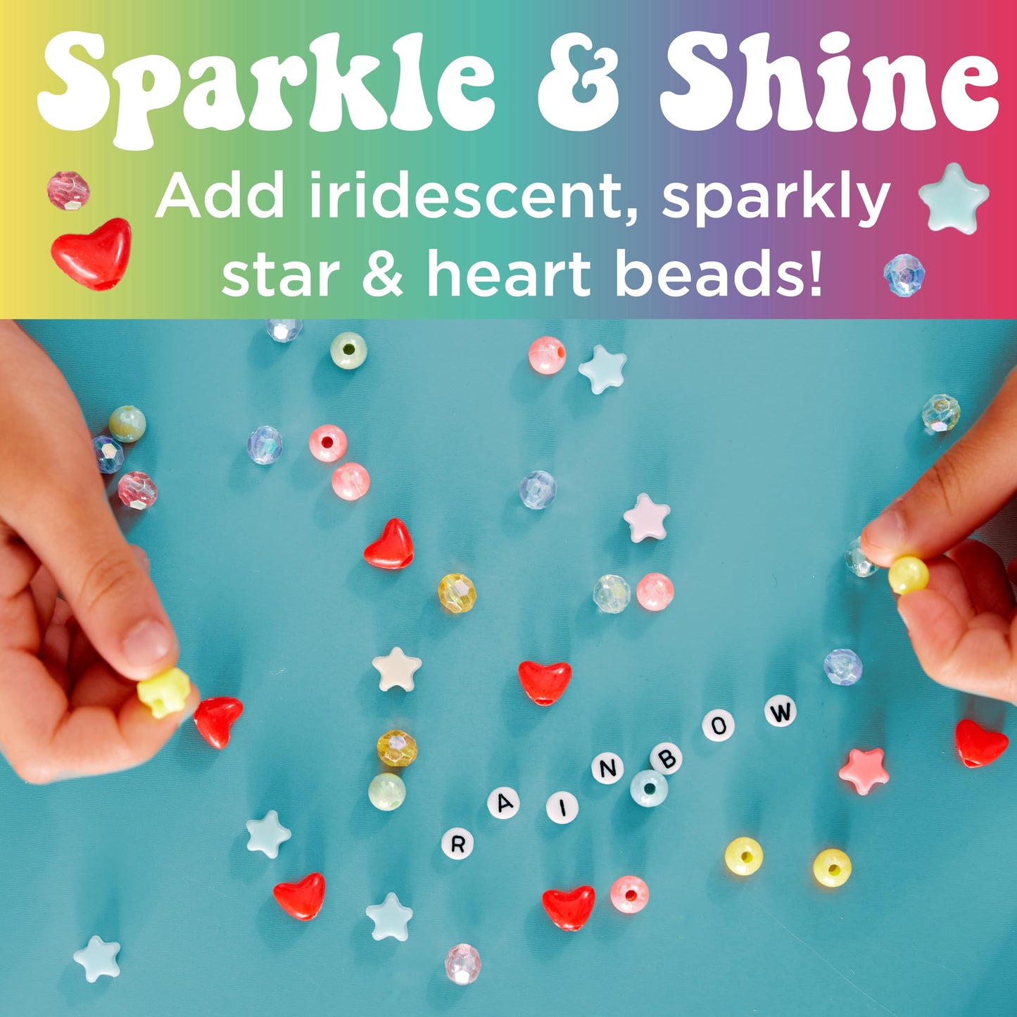 Creativity for Kids Rainbow Bead Jar Jewelry Making Kit: Makes 40+ Friendship Bracelets, DIY Crafts for Girls, Great Spring Crafts (Ages 6+)