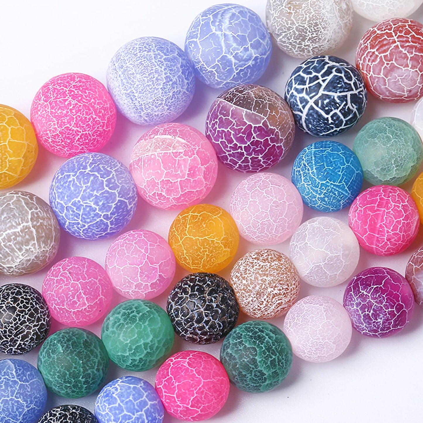 180pcs 4MM Natural Mixed Color Weathered Agate Stone Beads for Jewelry Making Round Gemstone Beads DIY Bracelet Necklace 2 Strands 32"