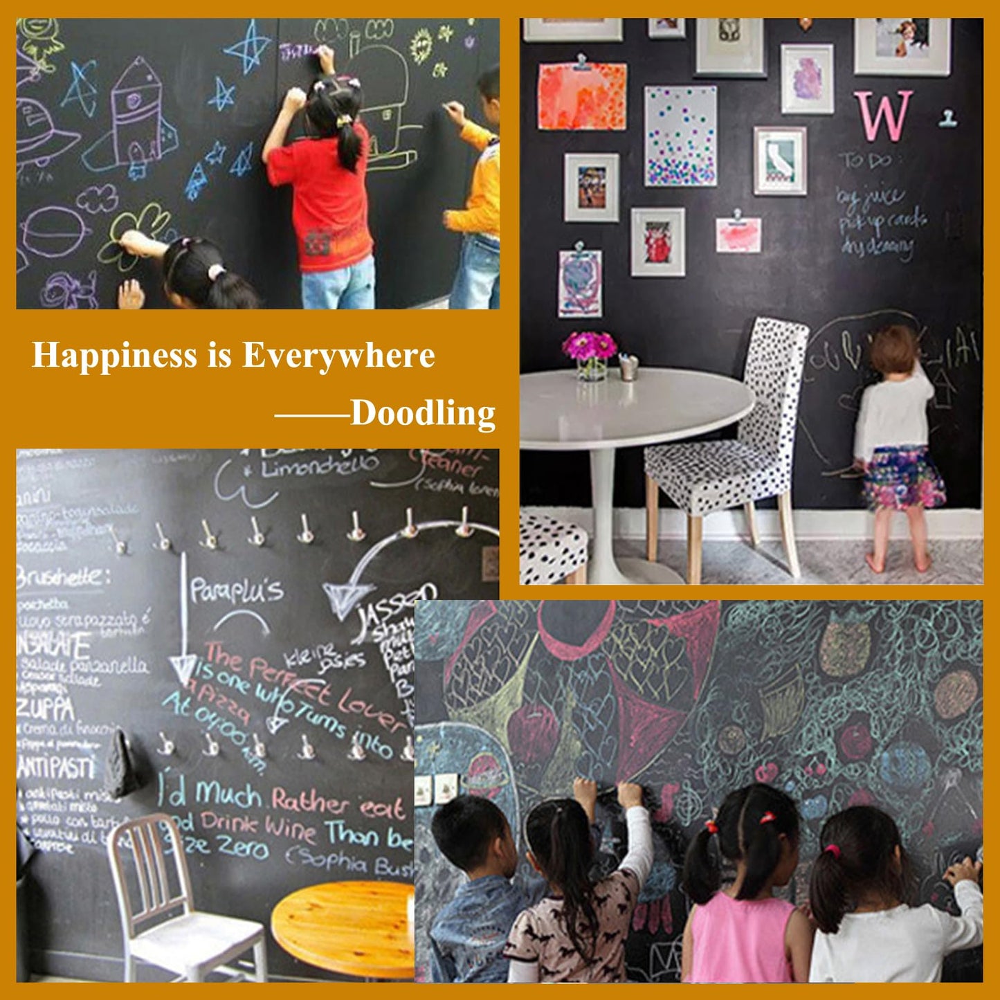JUMUBOARD Self-Adhesive Chalkboard Sticker, 94.48" x 47.24" Magnetic Receptive Blackboard Wall Film, No Ghosting, Easy Write & Clean | Peel & Stick for Office, Home & Classroom,Incl. Accessories