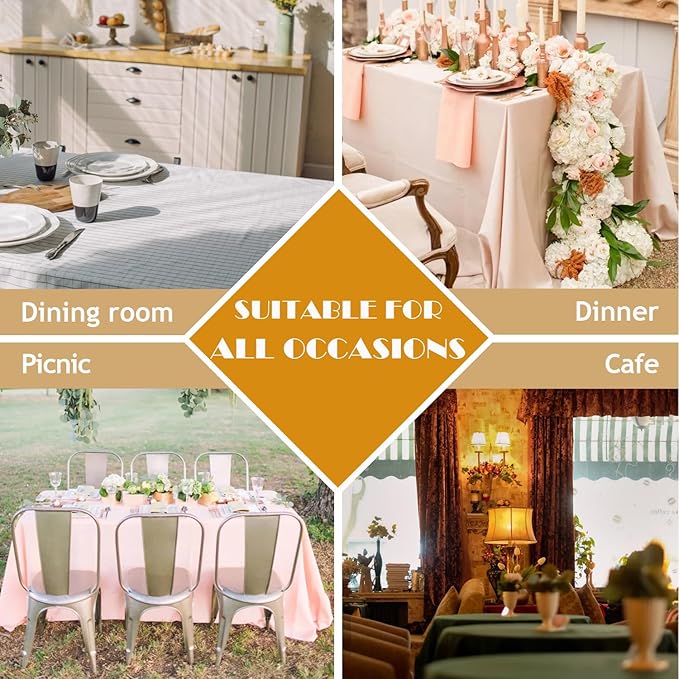 BALCONY & FALCON Table Cloth – Waterproof, Wrinkle Resistant & Washable Rectangle Tablecloth and Table Cover for Dining Room, Kitchen, Outdoor, Party & Birthday Use (Ivory, 55" x 71")