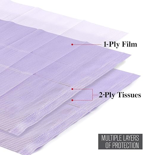JMU 125 Pack Dental Bibs, 3-Ply Purple Dental Bibs Disposable,13" x 18" Dentist Bibs Medical Tray Covers