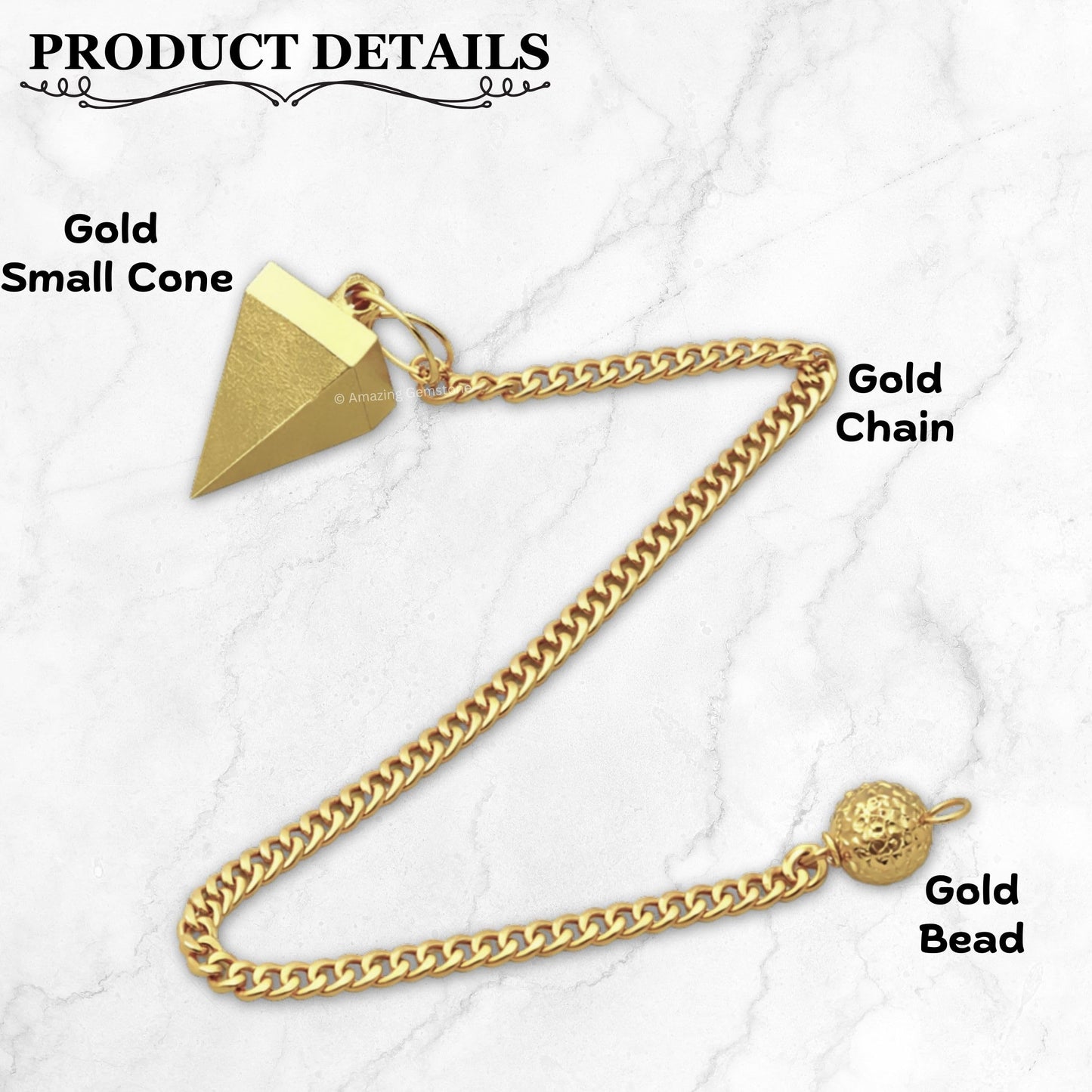 Amazing Gemstone Healing Metal Pendulums for Divination, Gold Small Cone Steel Copper Pendulum High Energy Pendulo de Bronce Pendulos de Mesa MP120