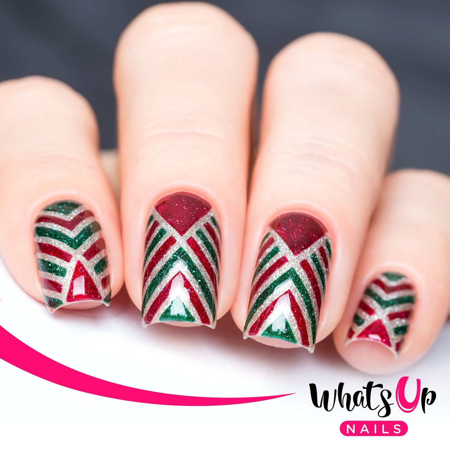 Whats Up Nails - Art Deco Nail Vinyl Stencils for Nail Art Design (1 Sheet, 12 Stencils)