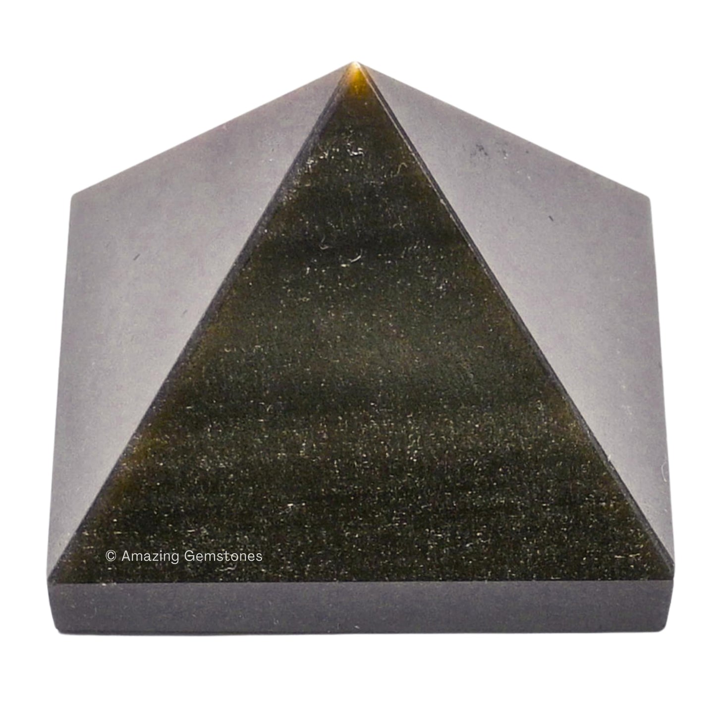 Amazing Gemstone Gold Sheen Obsidian Pyramid Crystal Healing Stones - 1.5" Great Pyramid Figurine of Natural Stone Pyramid for Meditation, Reiki, Chakra Balancing and Crystal Pyramids Grid