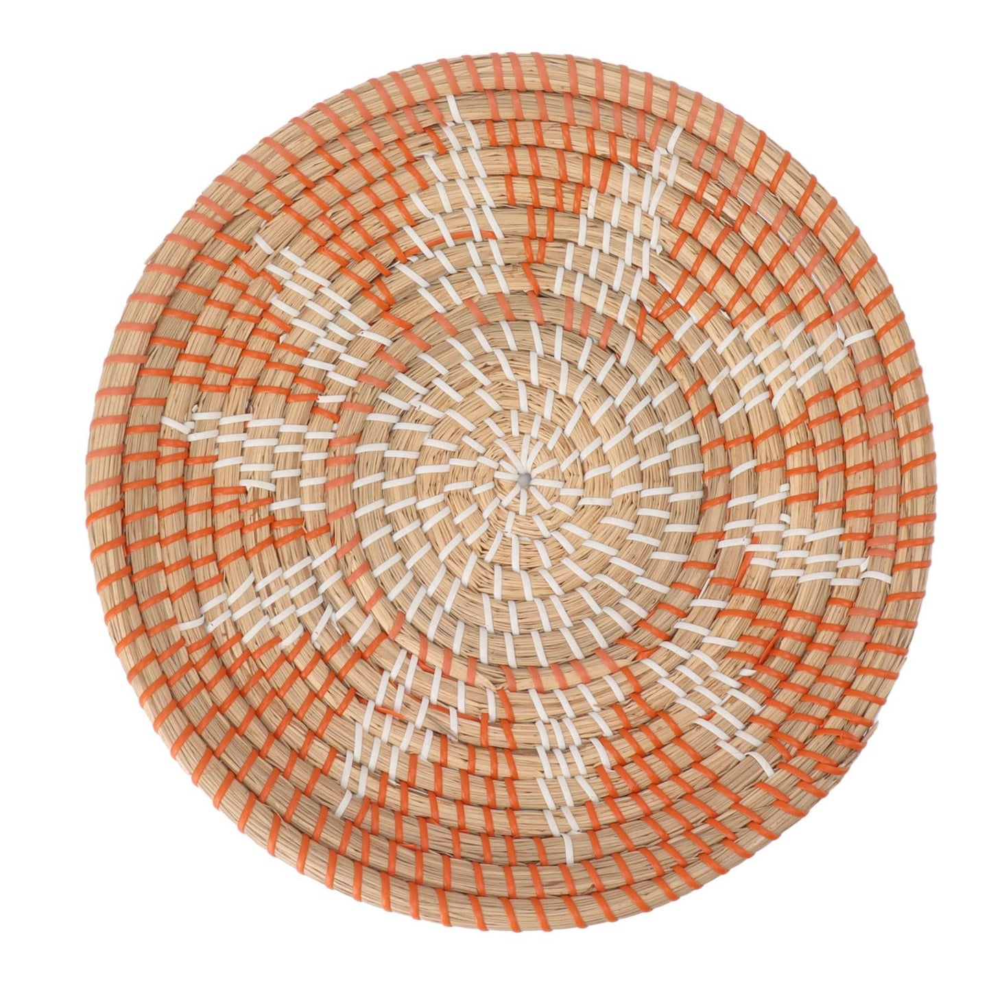 Lybunair Round Grass Wall Ornaments 35cm Diameter Handwoven Hanging Baskets for Living Room and Kitchen (Style One)